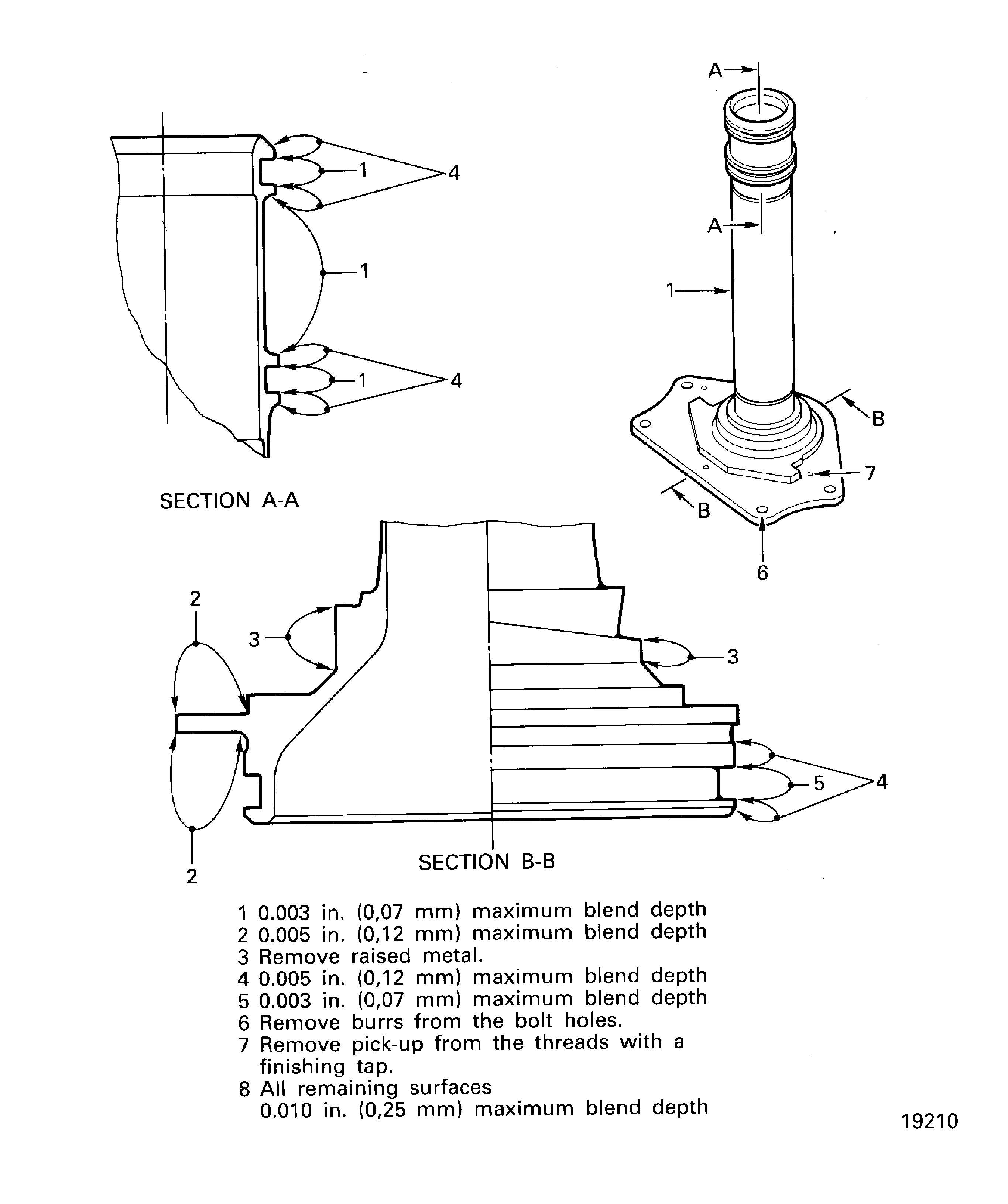 Oil seal tube assembly - repair limits
