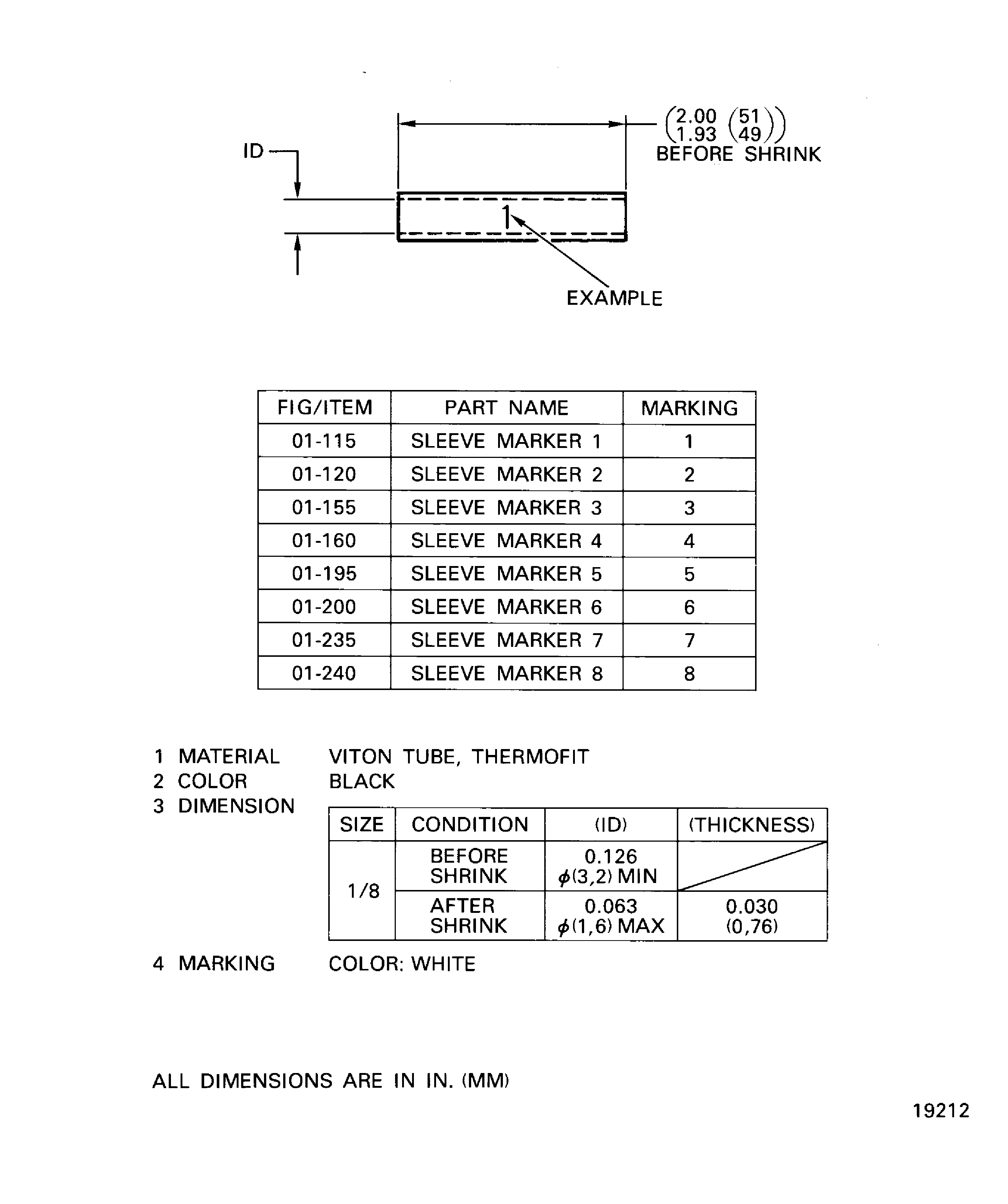 Basic Dimensions - Sleeve Markers