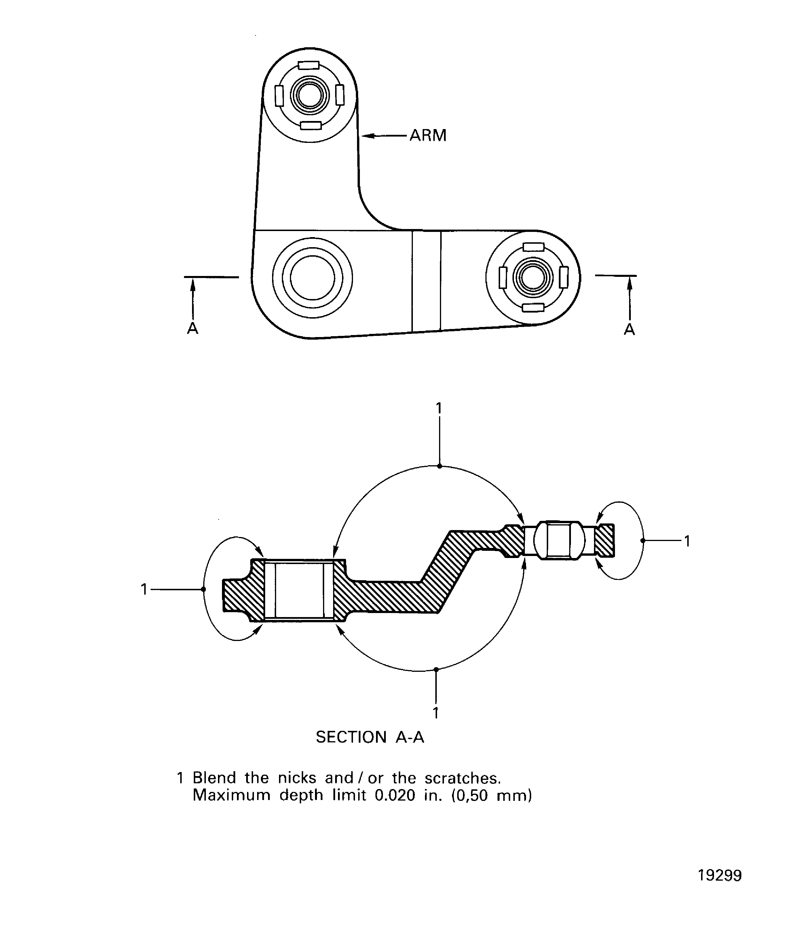 Link arm assembly - repair limit