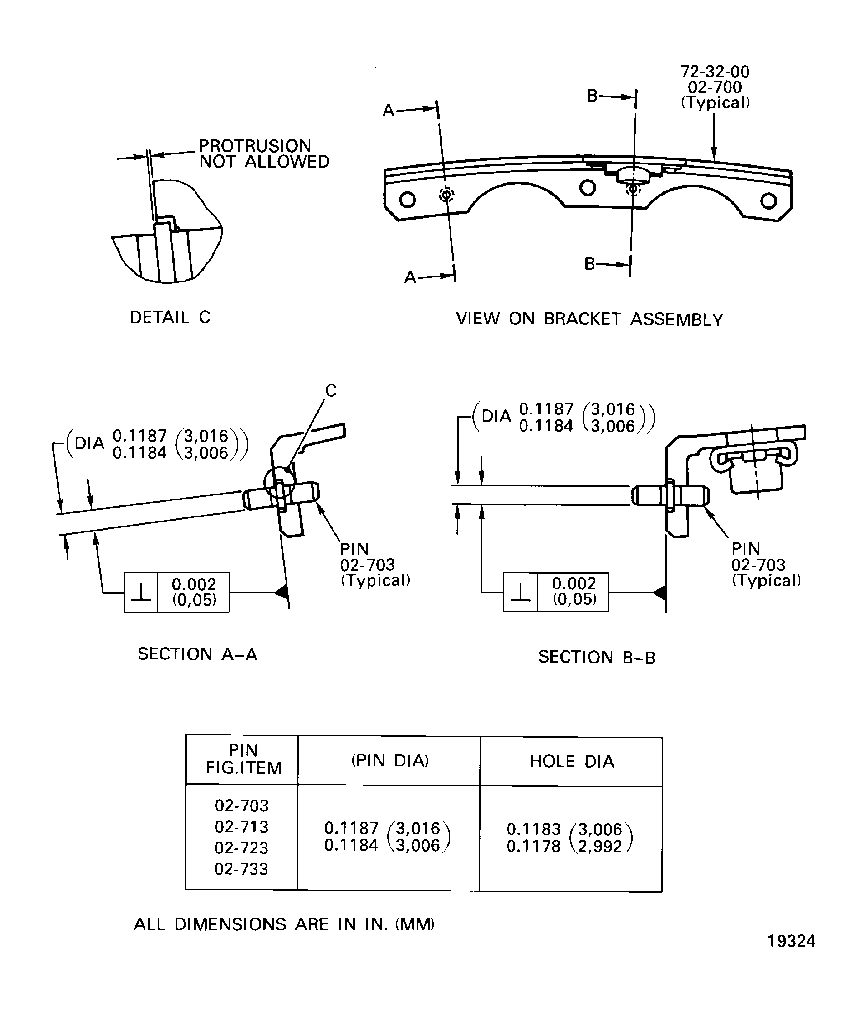 Bracket Assembly - Replace the locating pins