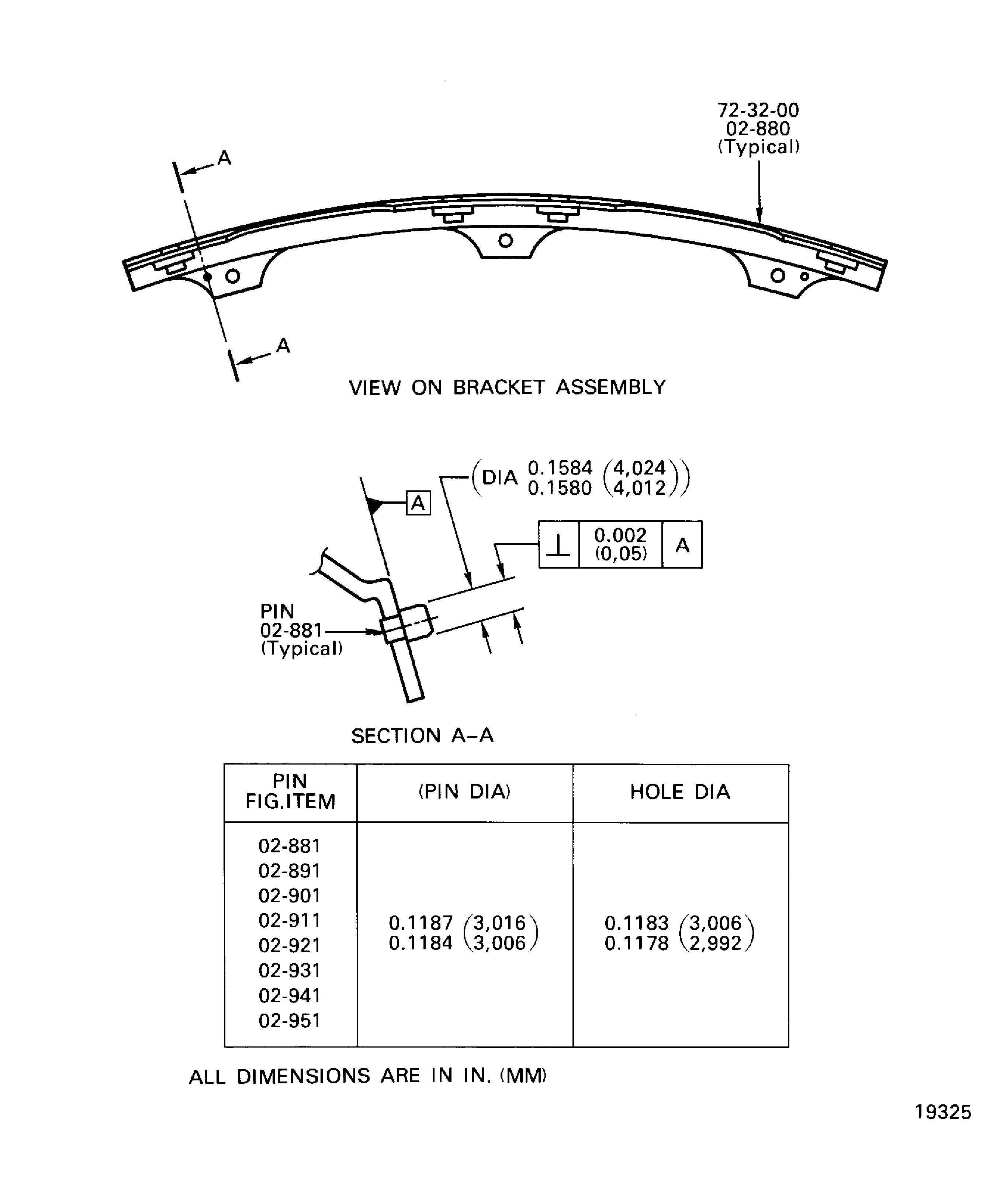 Bracket Assembly - Replace the locating pins