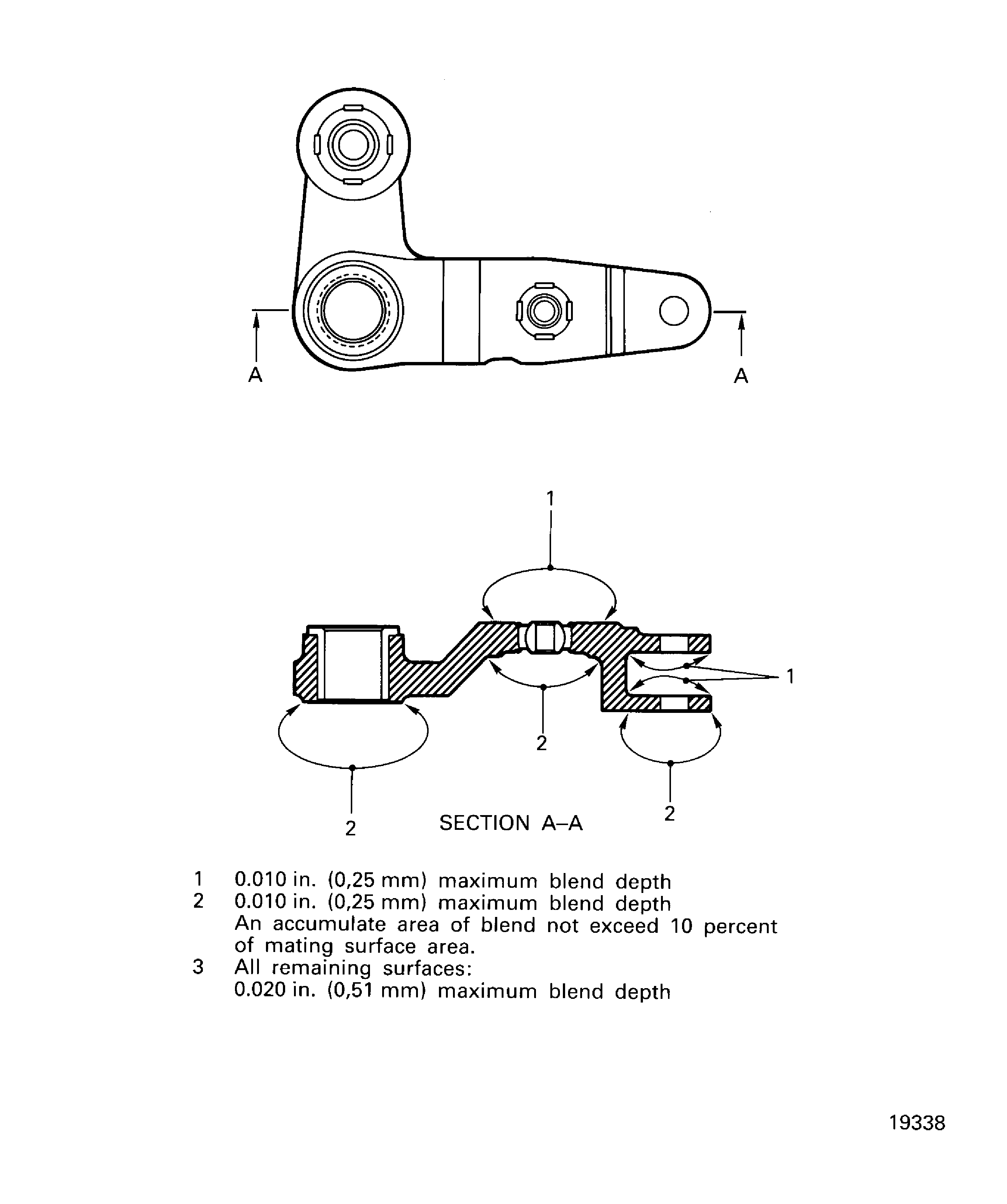 Power arm assembly - repair limit