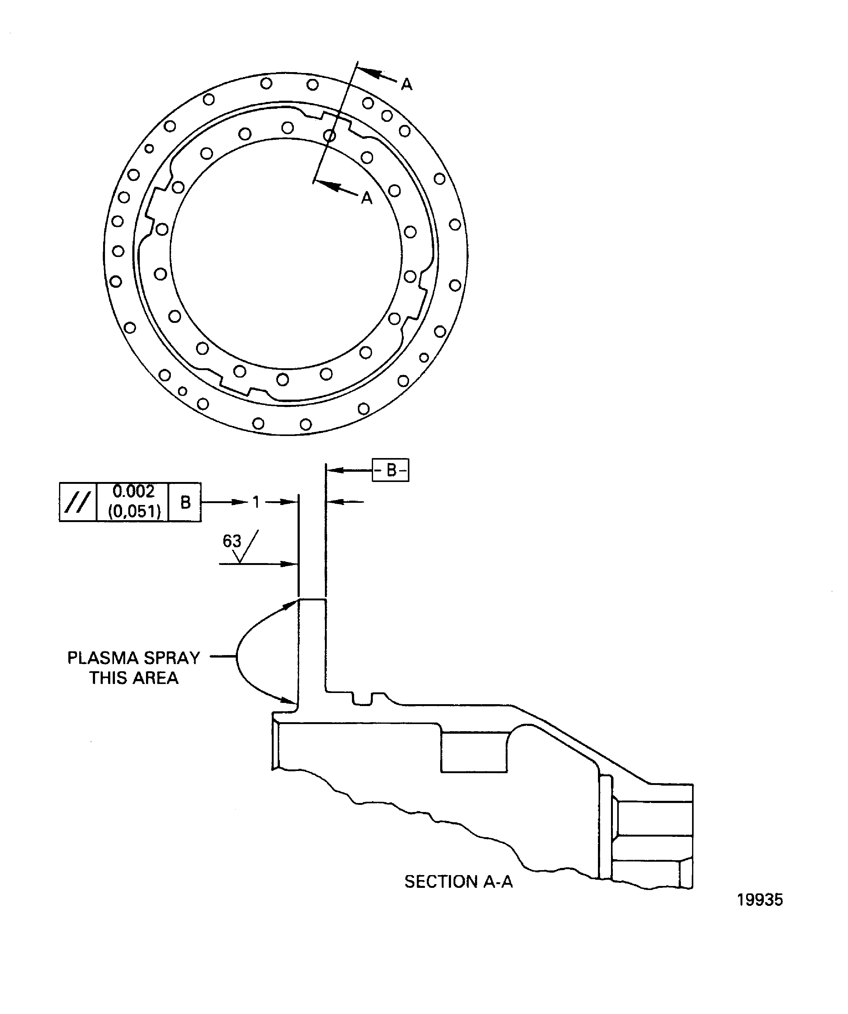 Front flange front face plasma coat repair