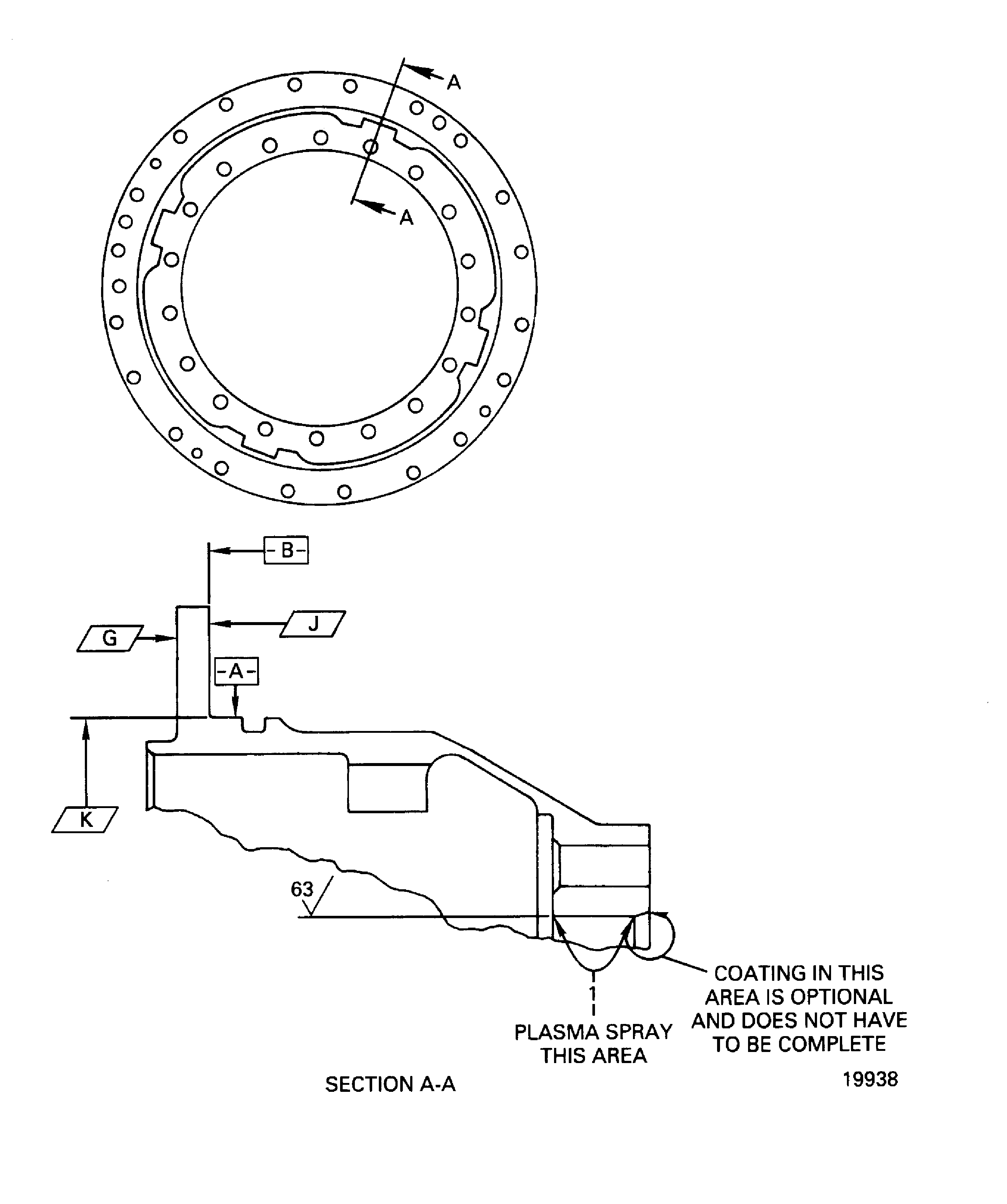 Rear flange inside diameter plasma coat repair