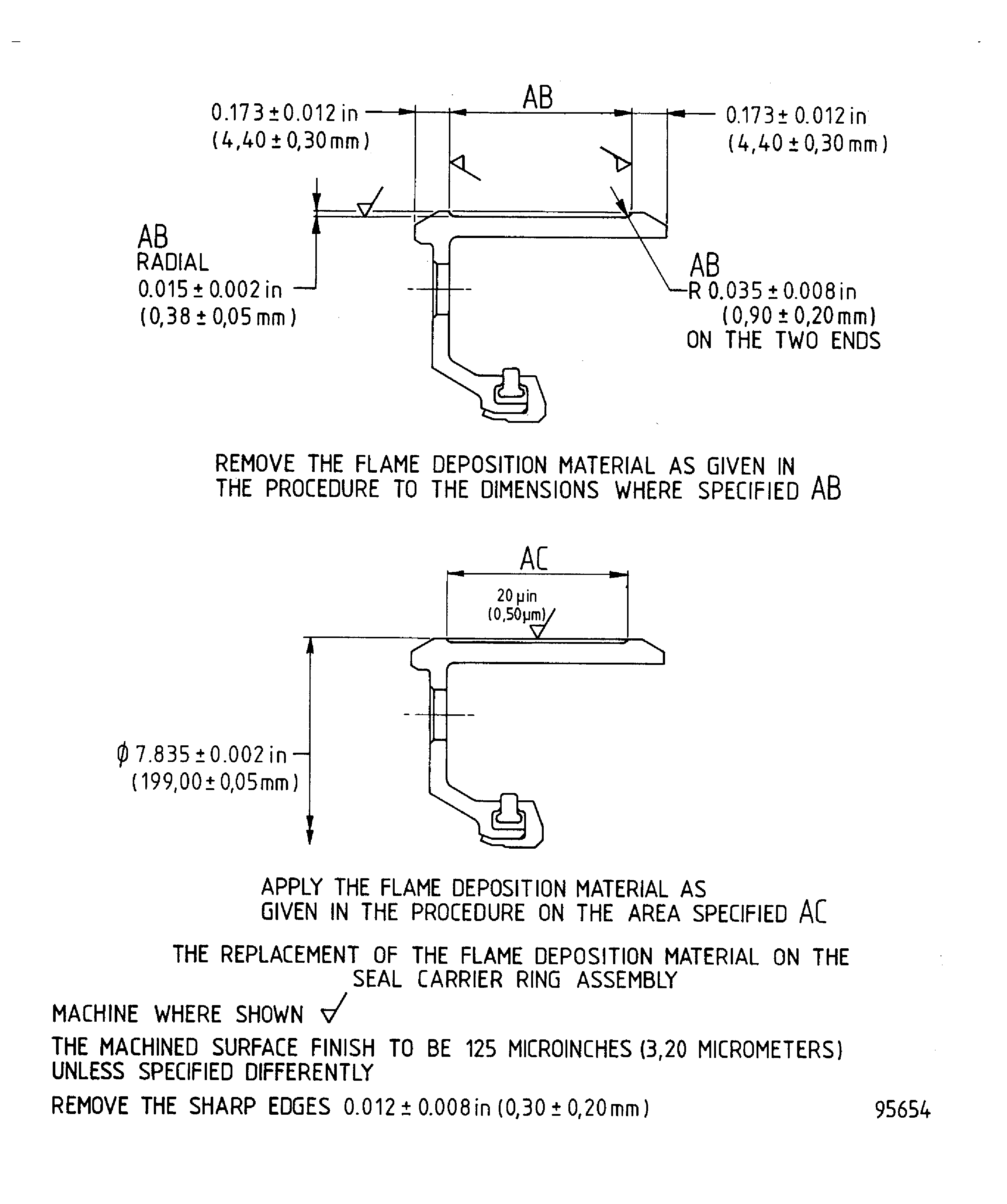 Repair details and dimensions - Assembly A
