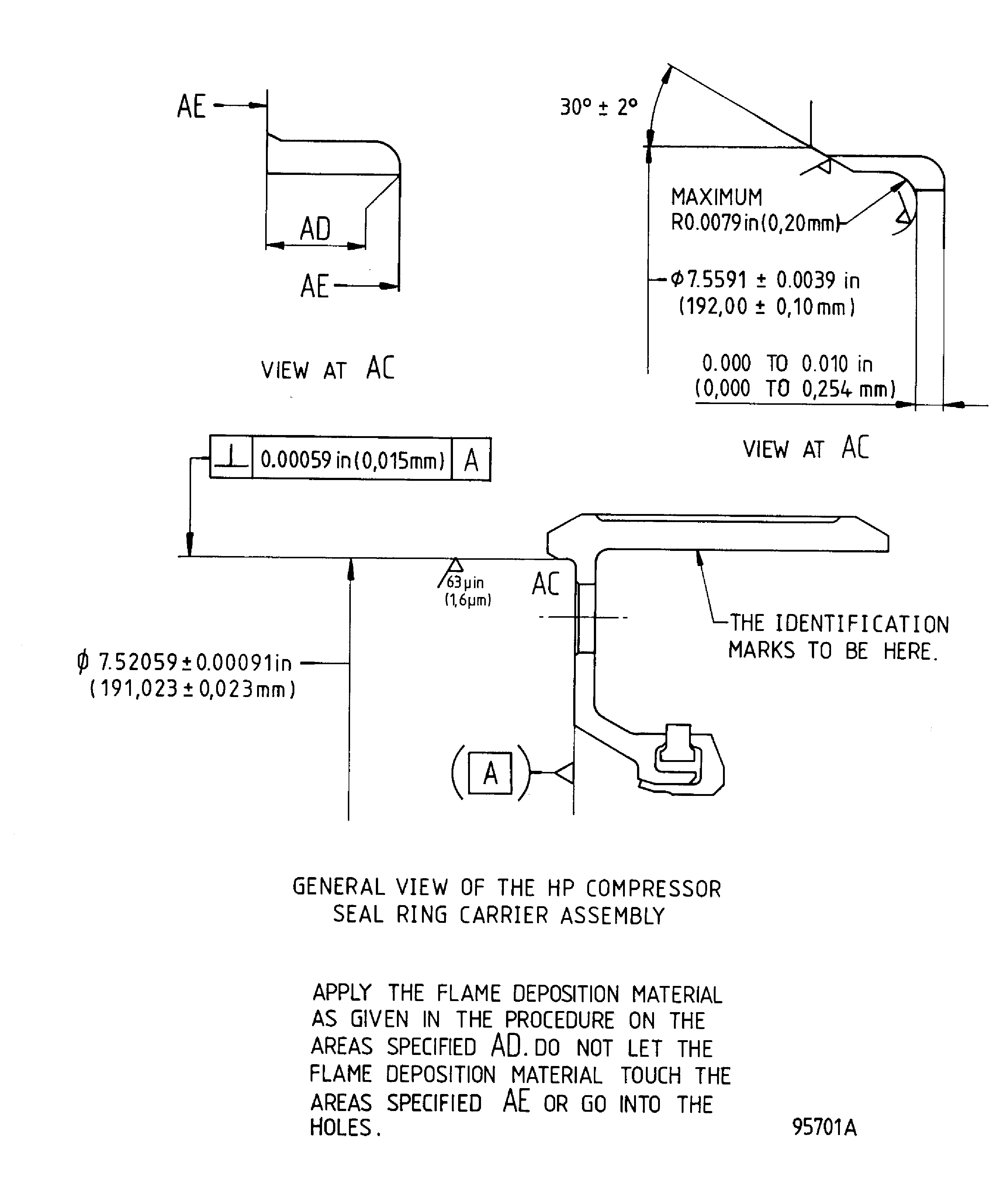 Repair details and dimensions - Assembly A