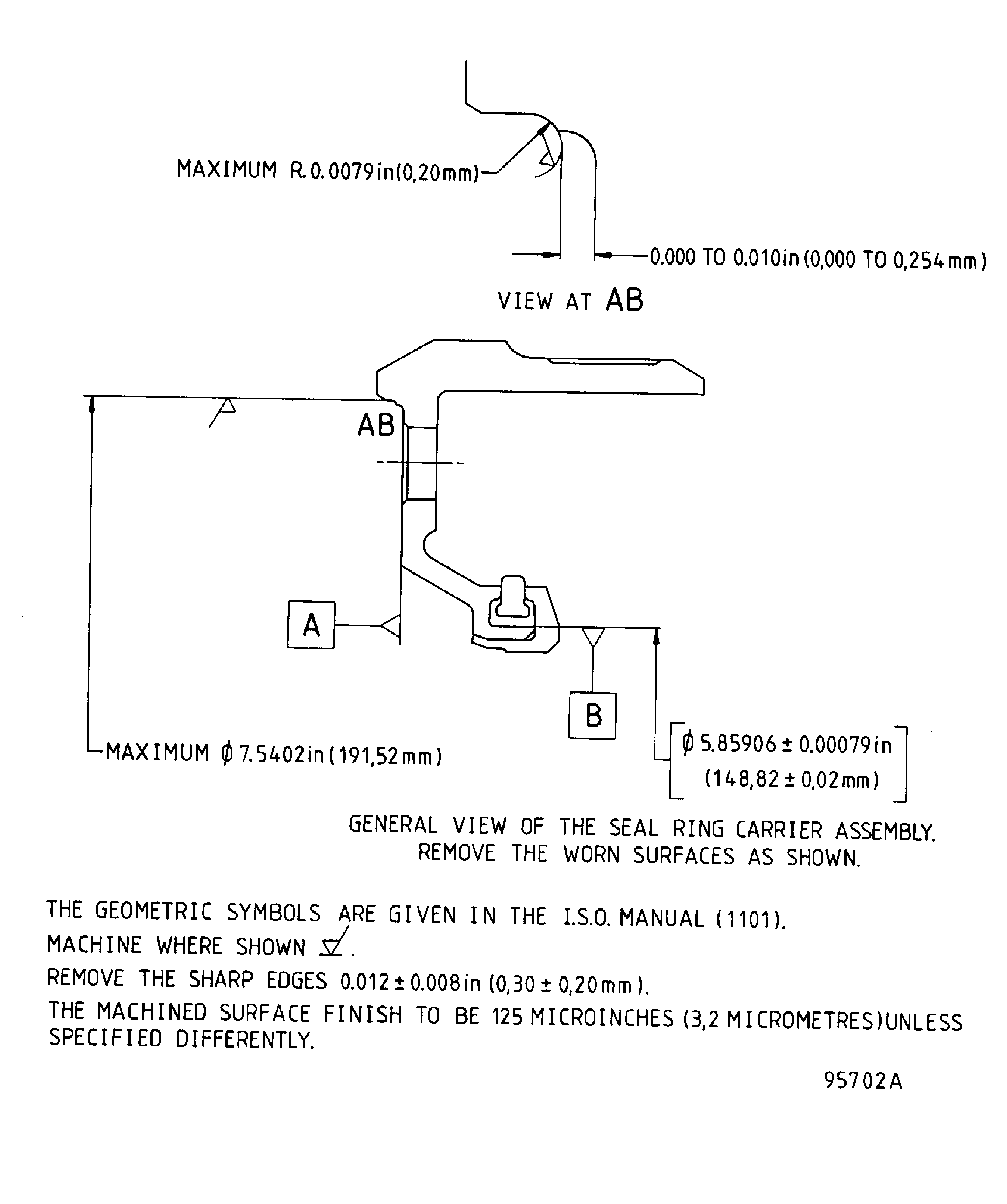 Repair details and dimensions - Assembly B