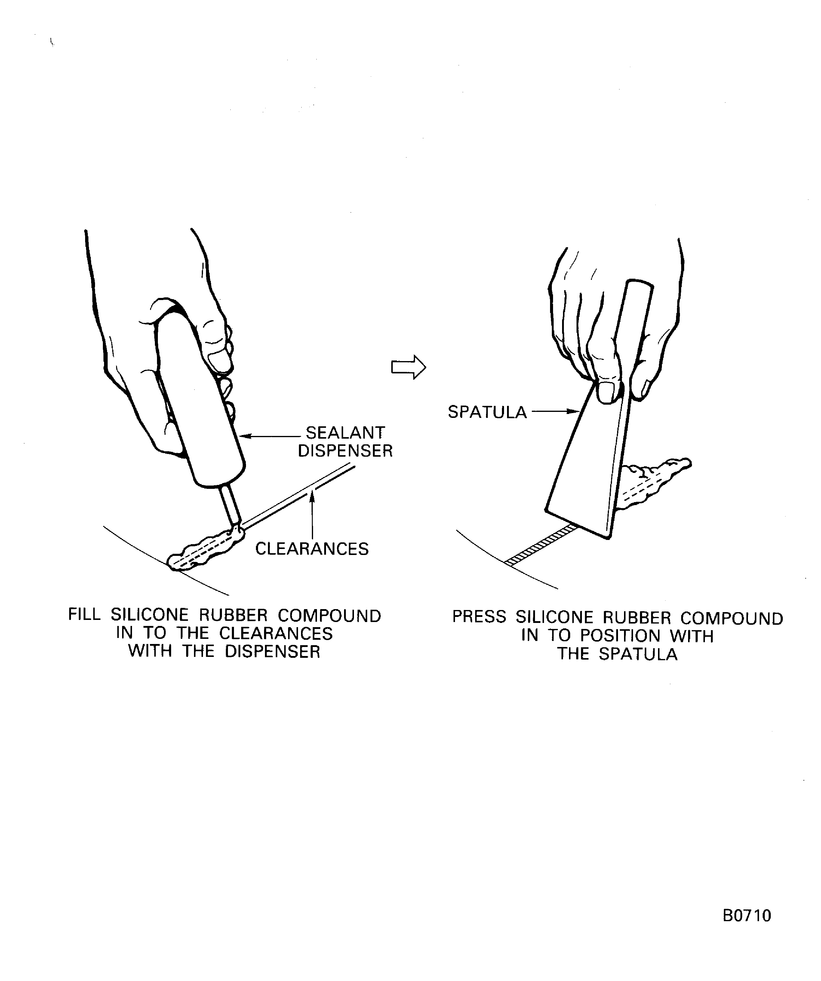 Fill the clearances between the panels and the seals and the corners around the struts with sealant
