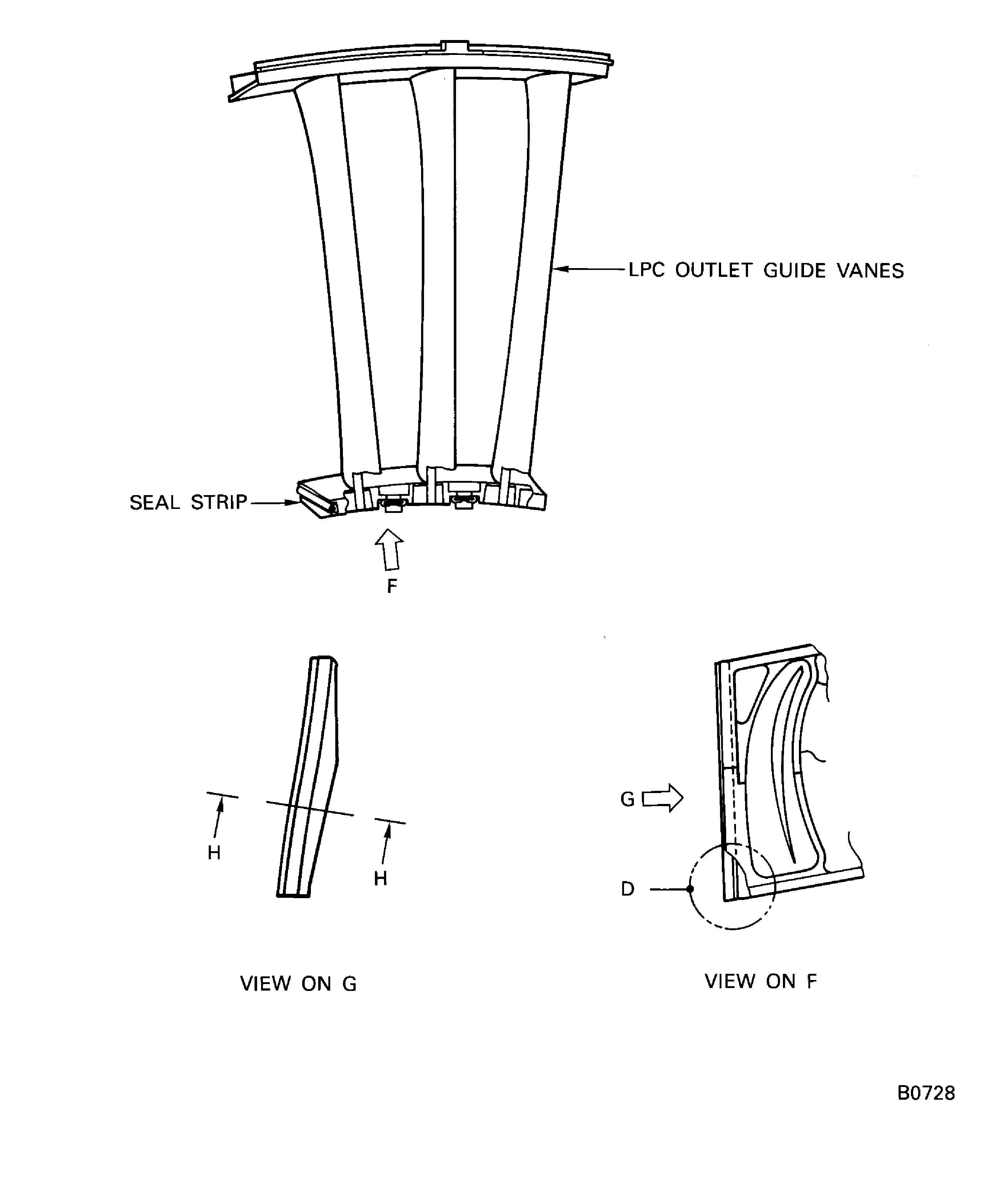 Replace strip seal of the fan exit guide vane