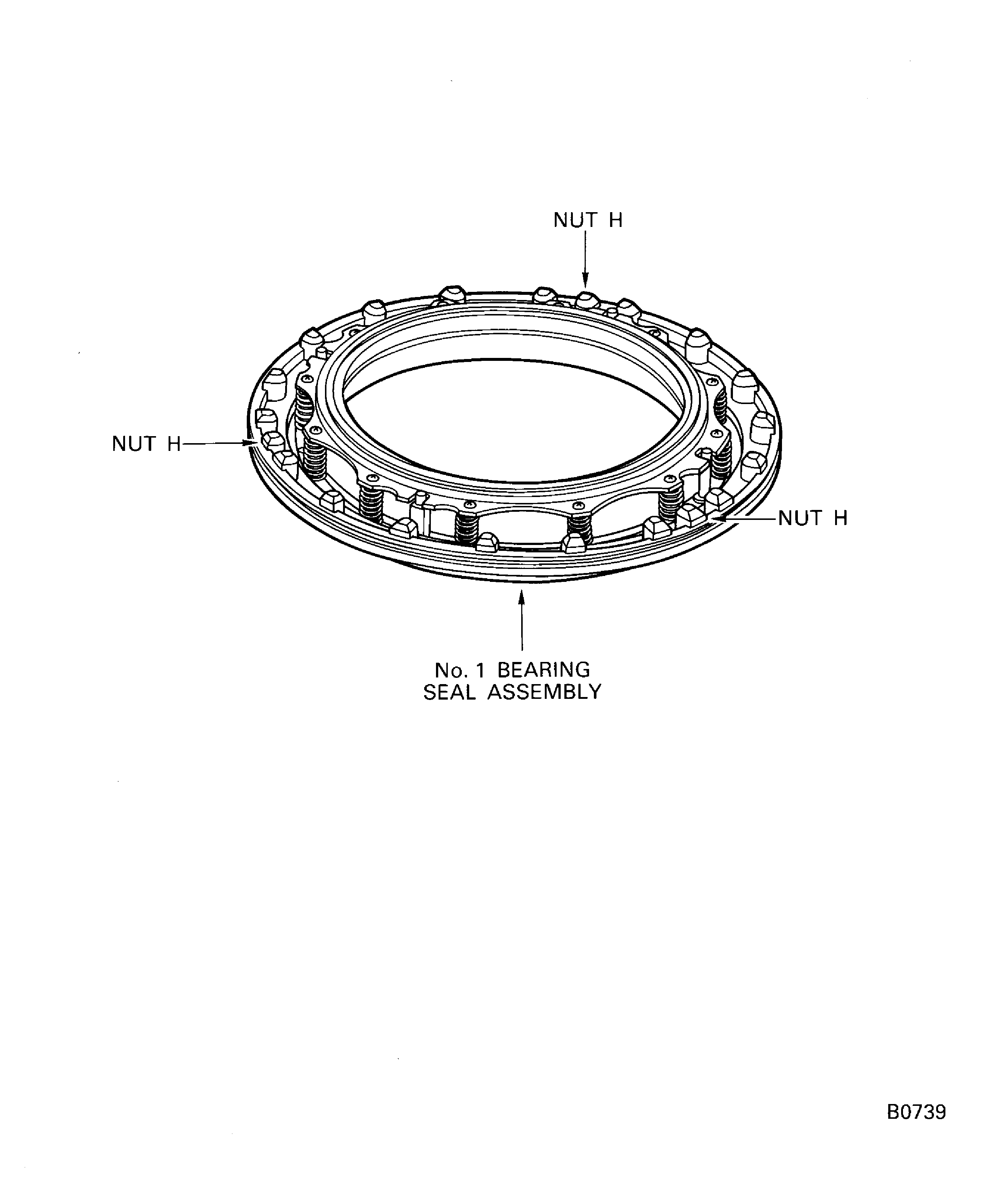 Install the No. 1 Bearing Seal Assembly on to the Rotor Center Shaft