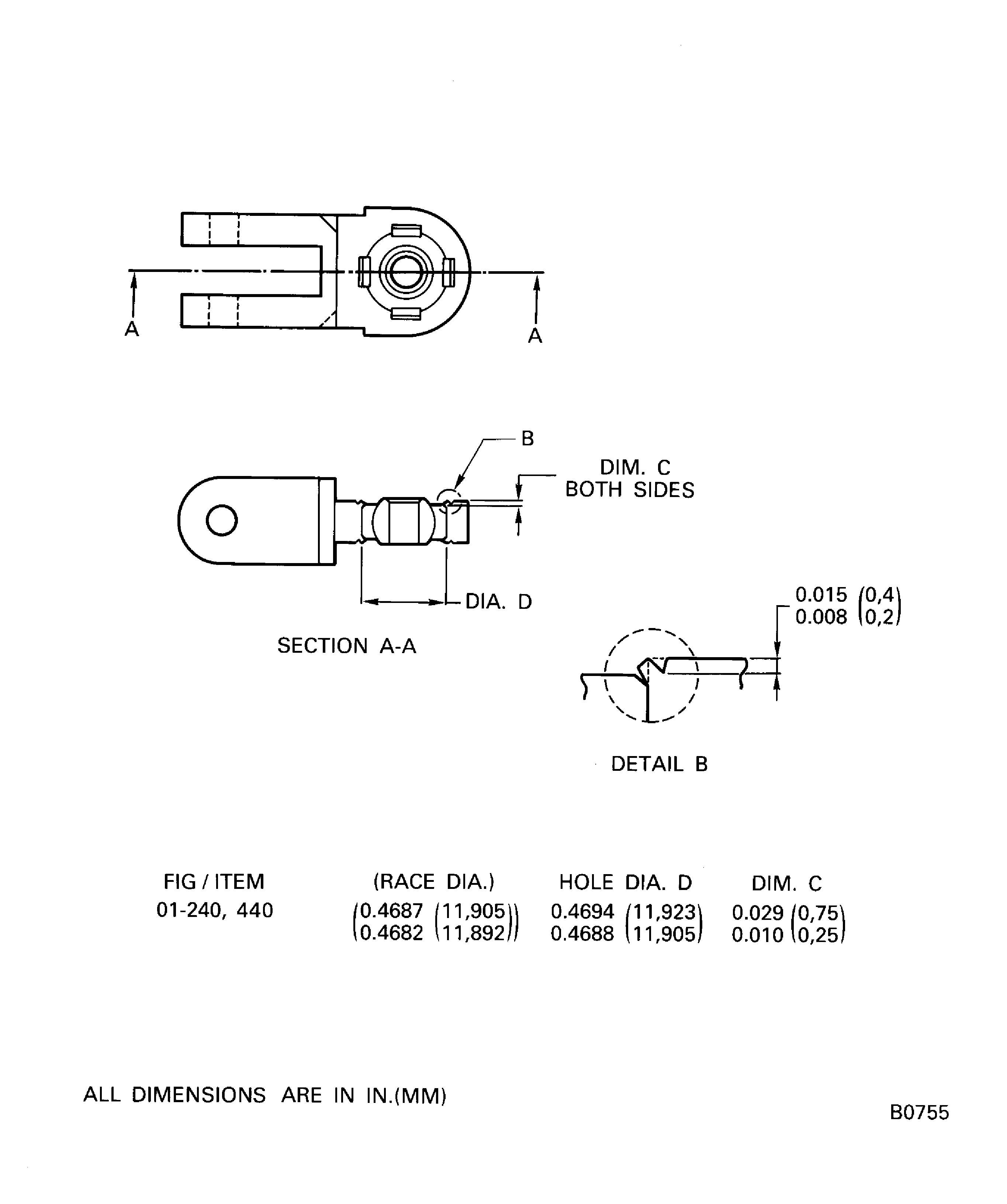 Replacement of the spherical bearing
