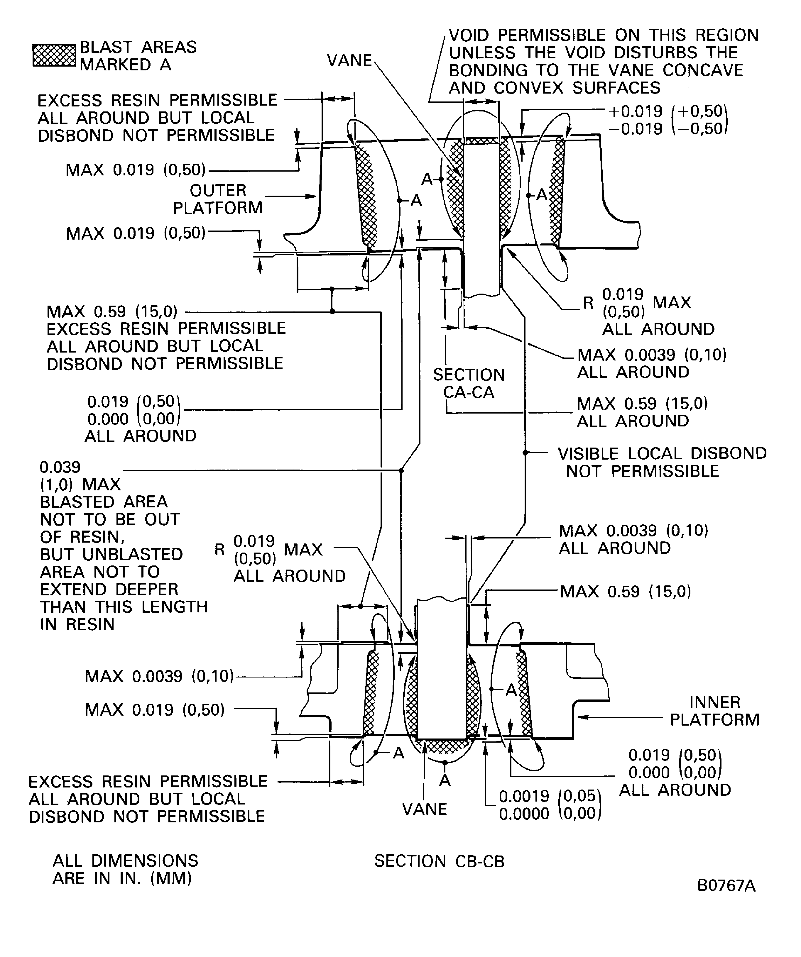 Repair details and dimensions - Assmebly A