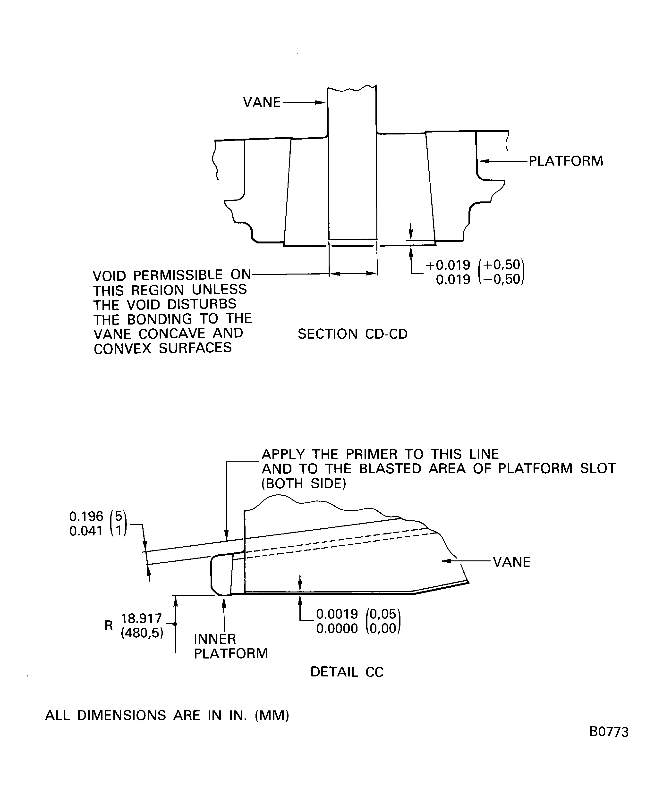 Repair details and dimensions - Assembly C