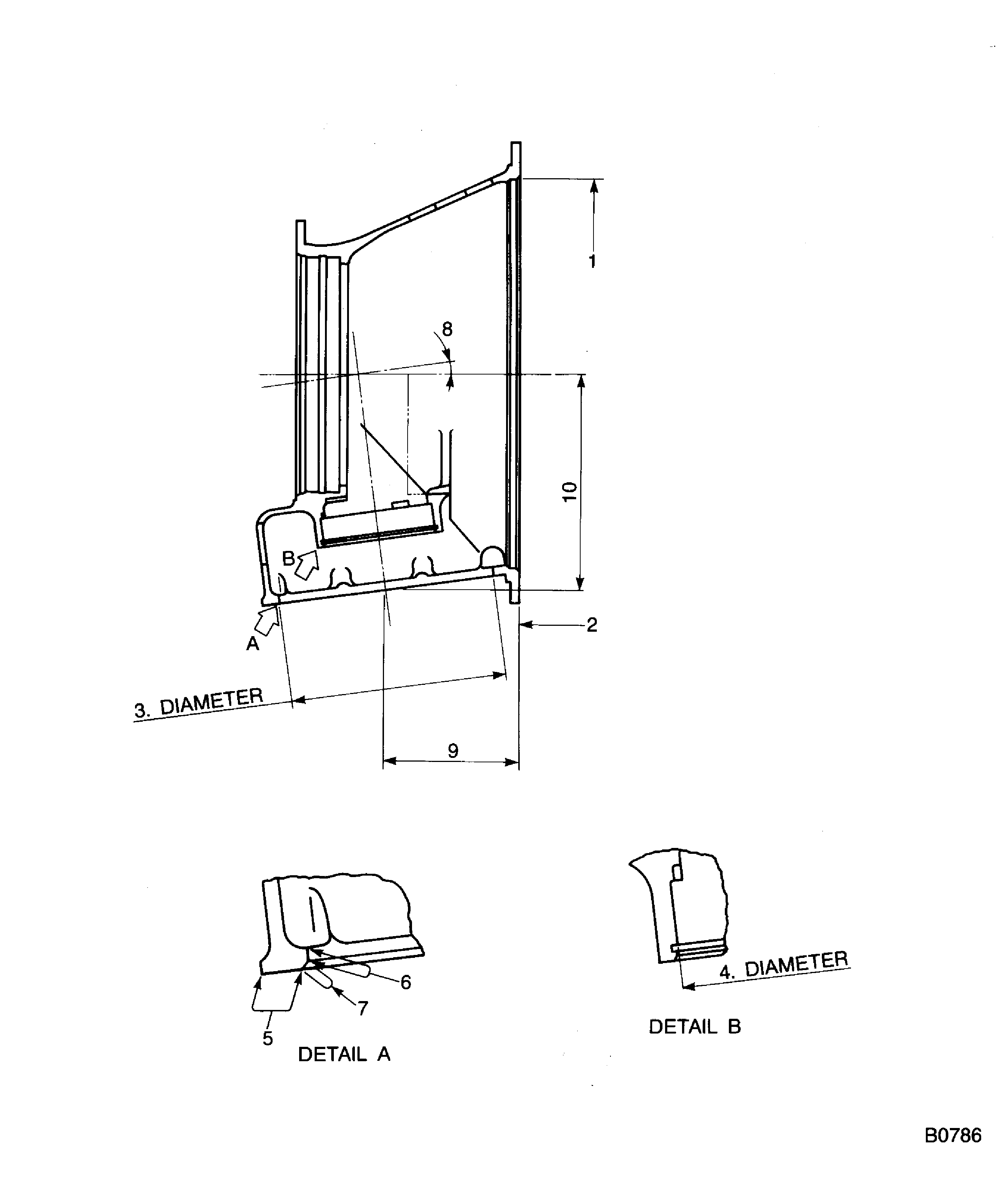 Apply powder to the bore diameter of the No. 2 bearing support assembly
