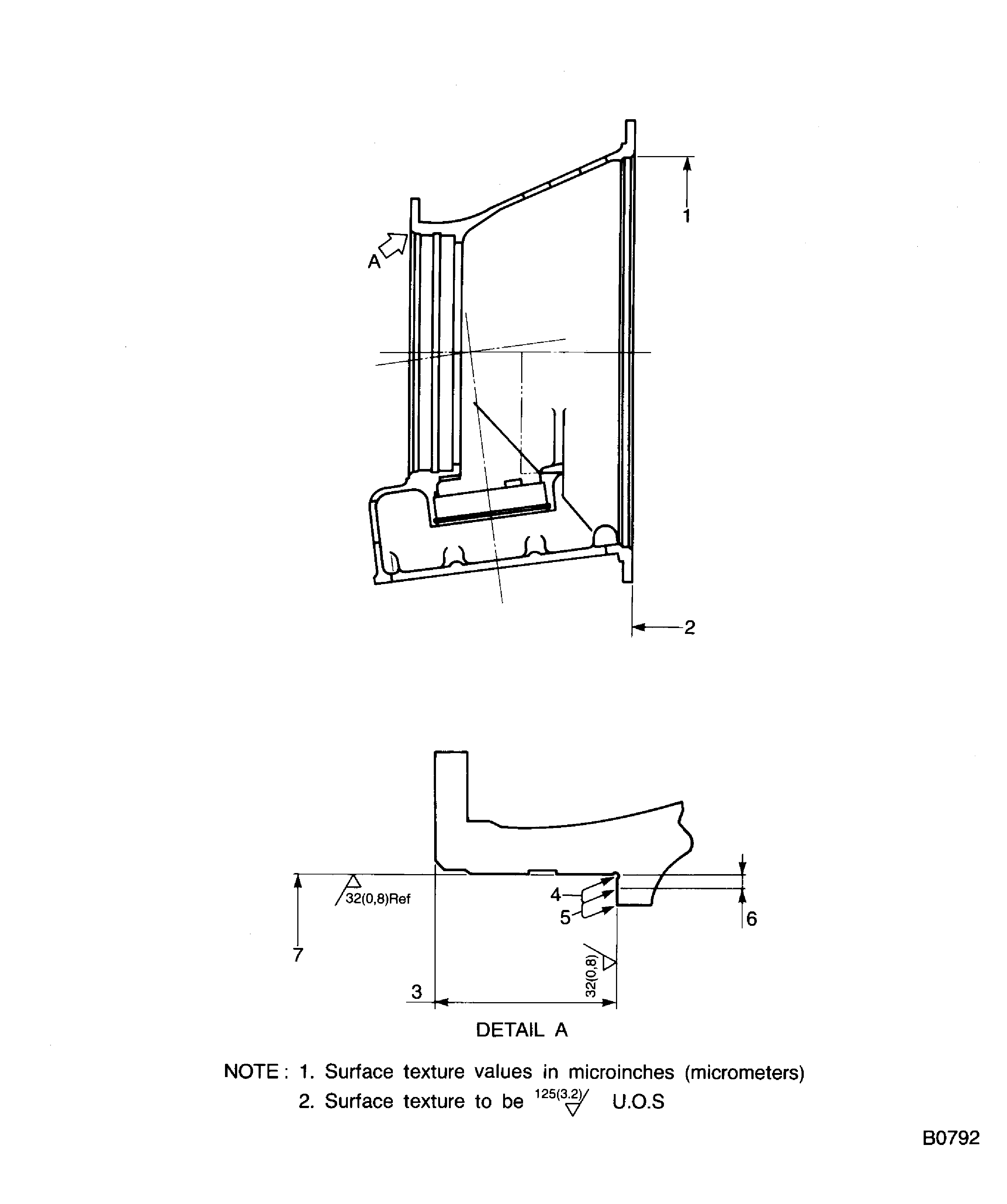 Apply powder to the bearing shoulder of the No. 2 bearing support assembly