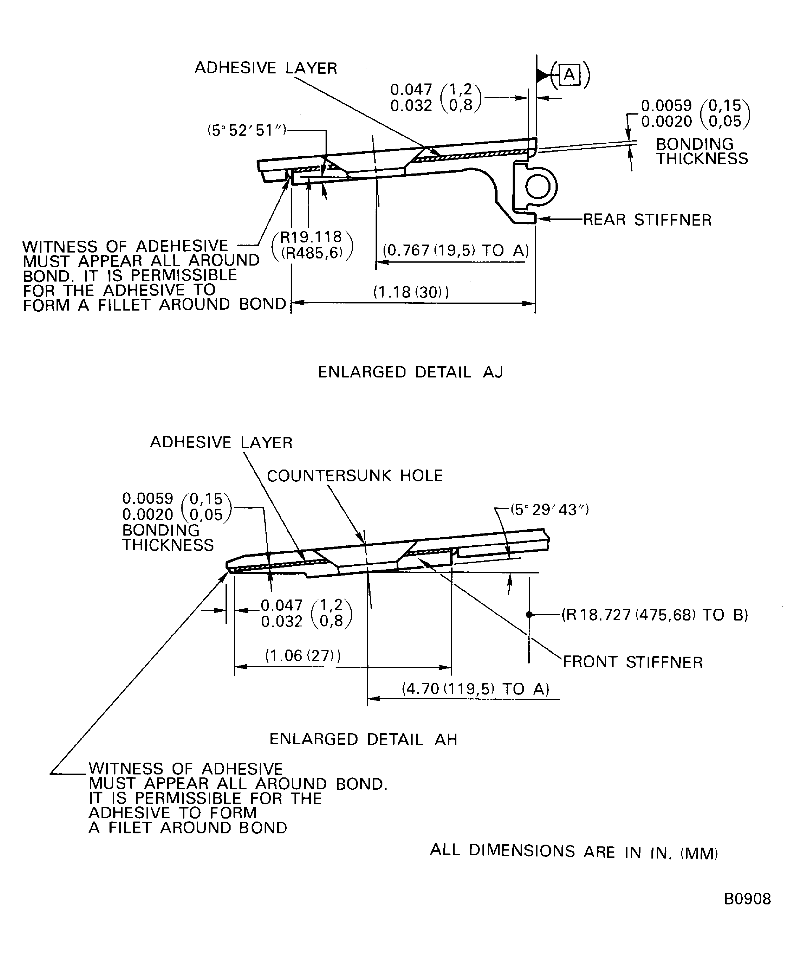 Repair details and dimensions