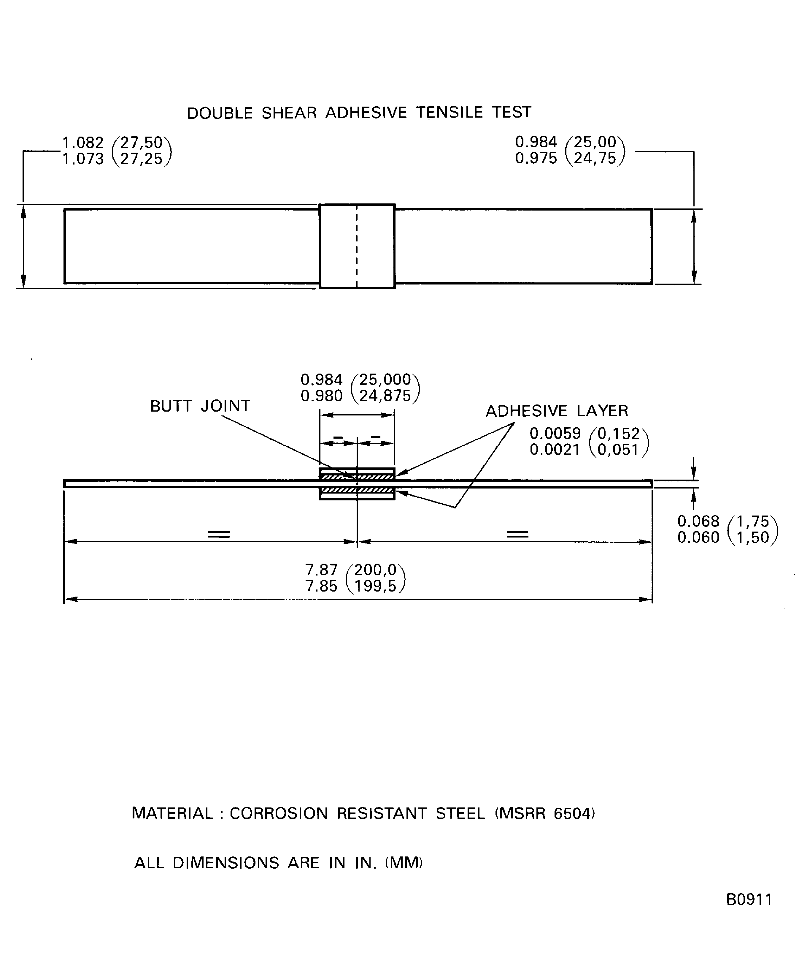 Repair details and dimensions