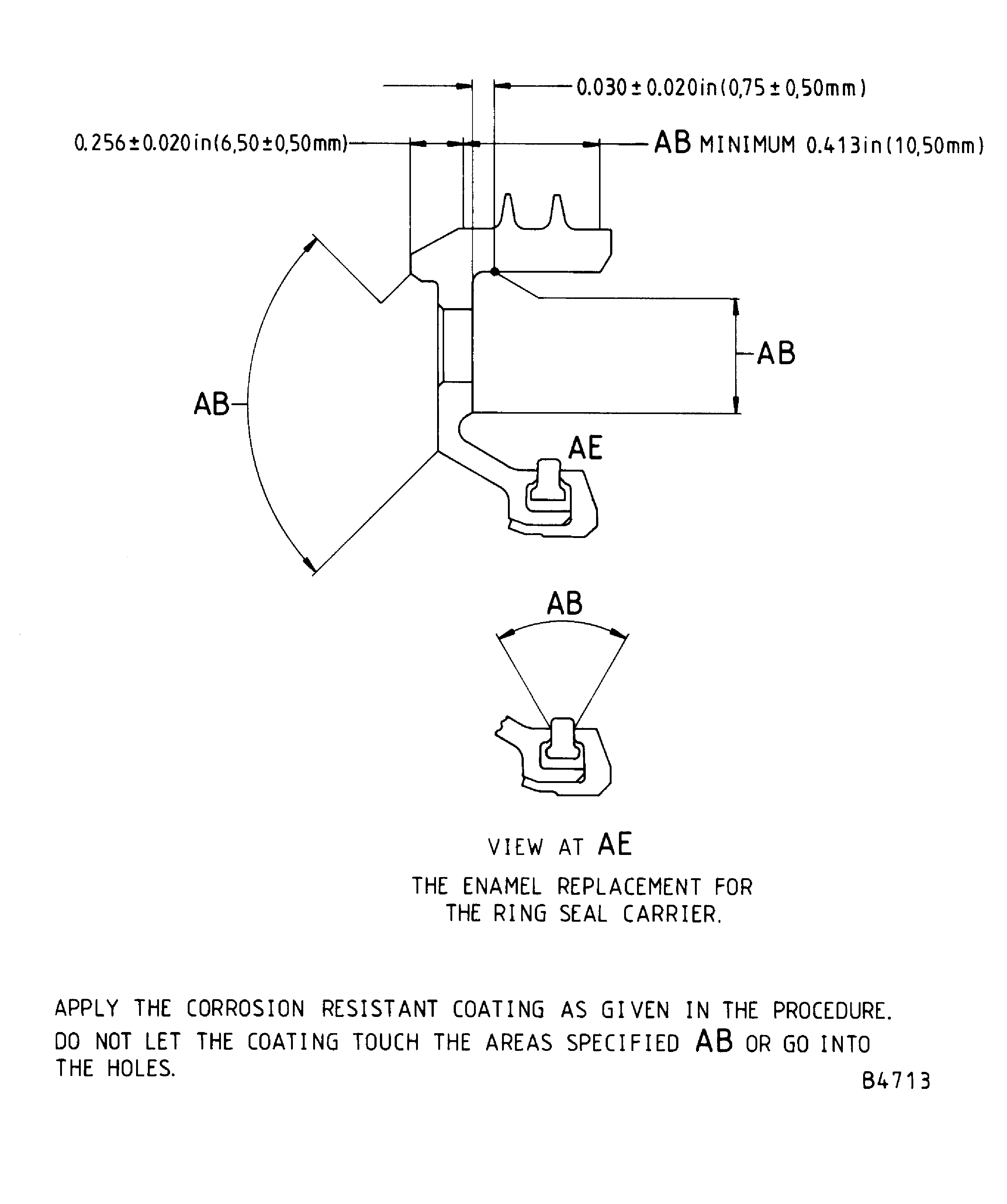 Repair details and dimensions - Assembly C