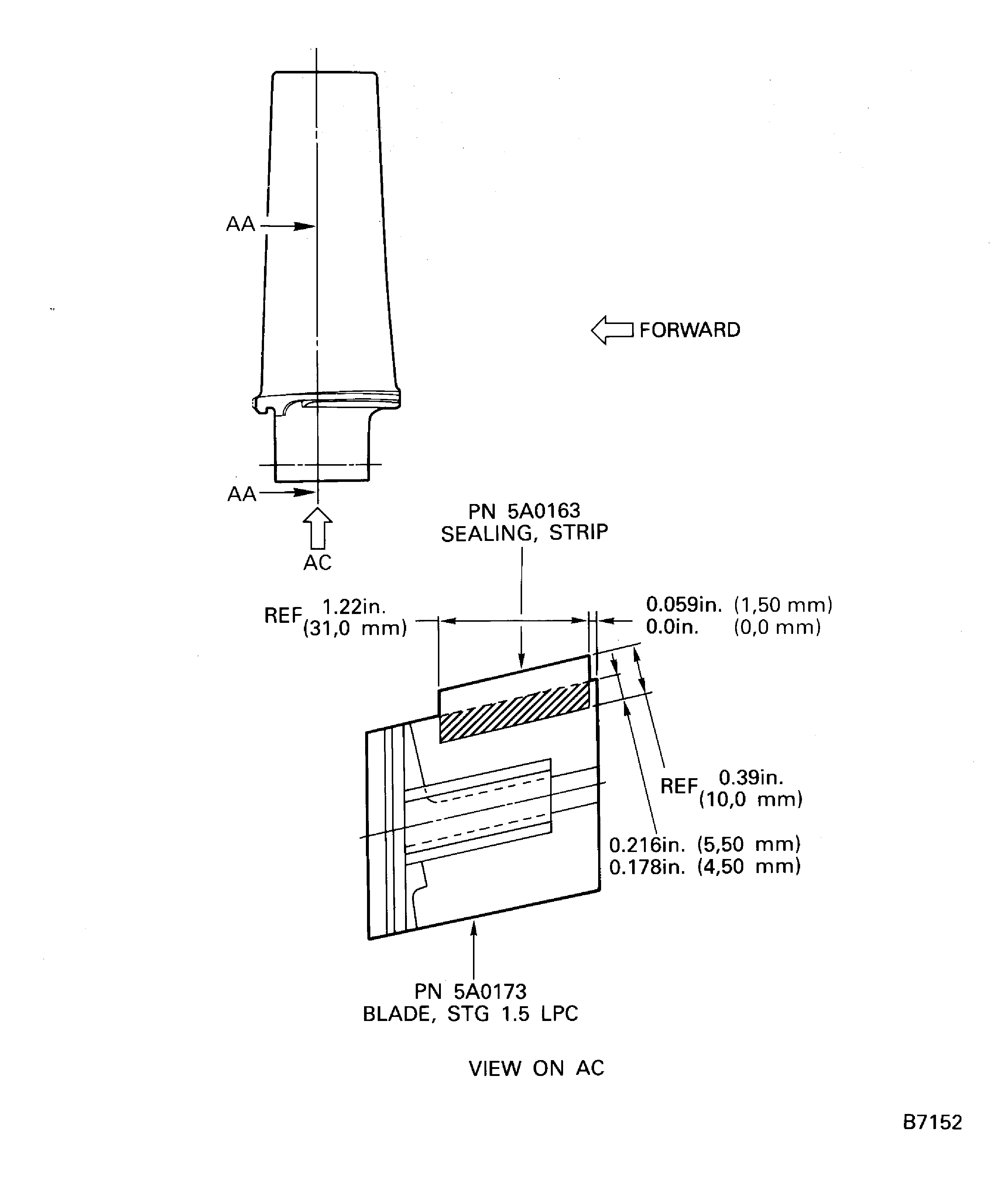 Rework of the blades, Stage 1.5 LPC