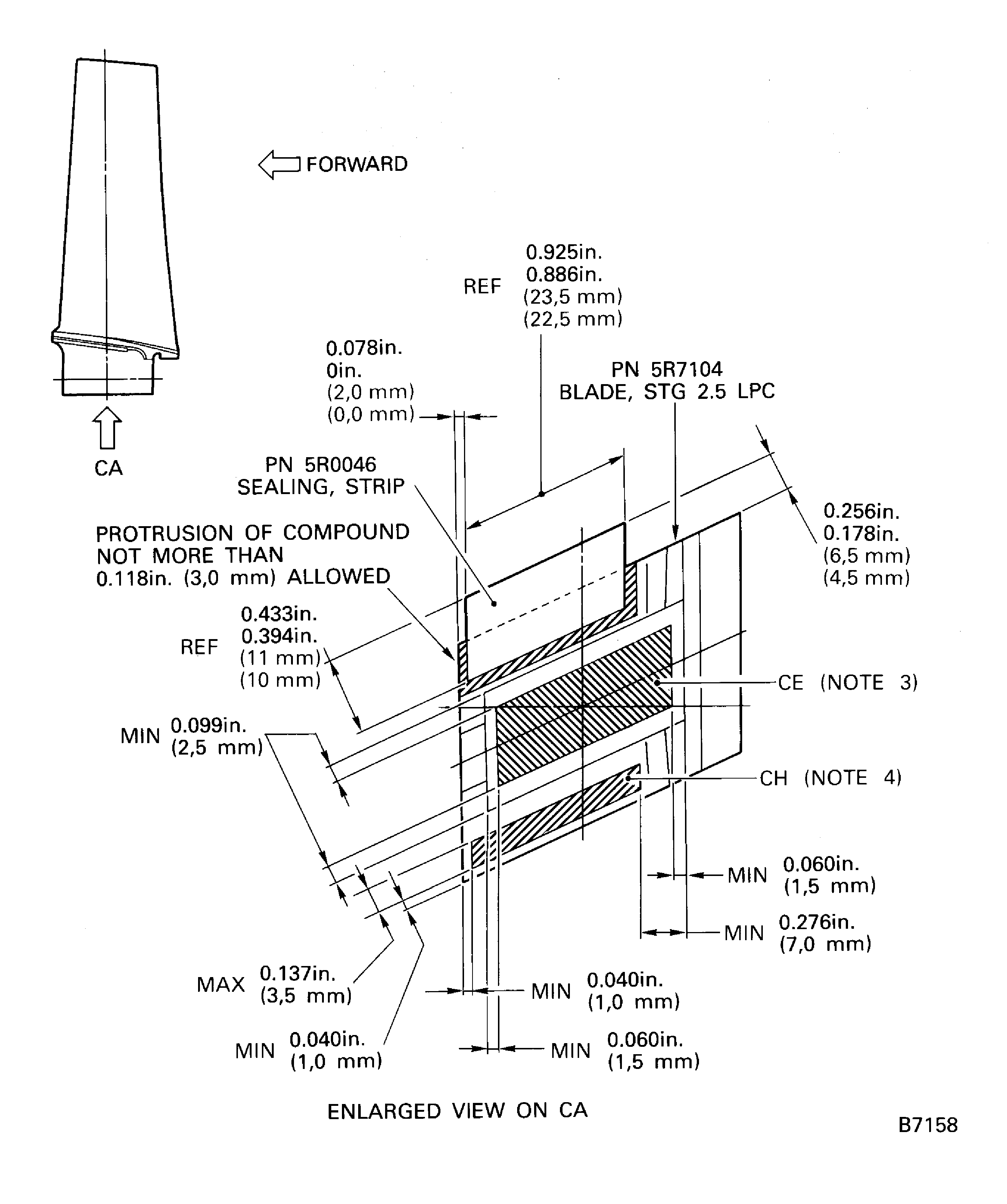 Rework of the blades, Stage 2.5 LPC