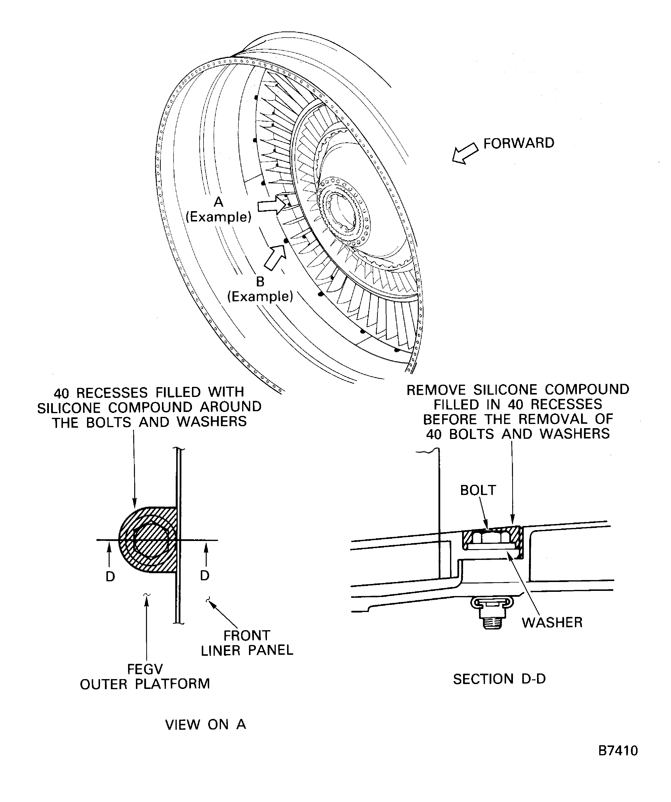 Remove silicone compound from the FEGV outer platforms and the transition panels
