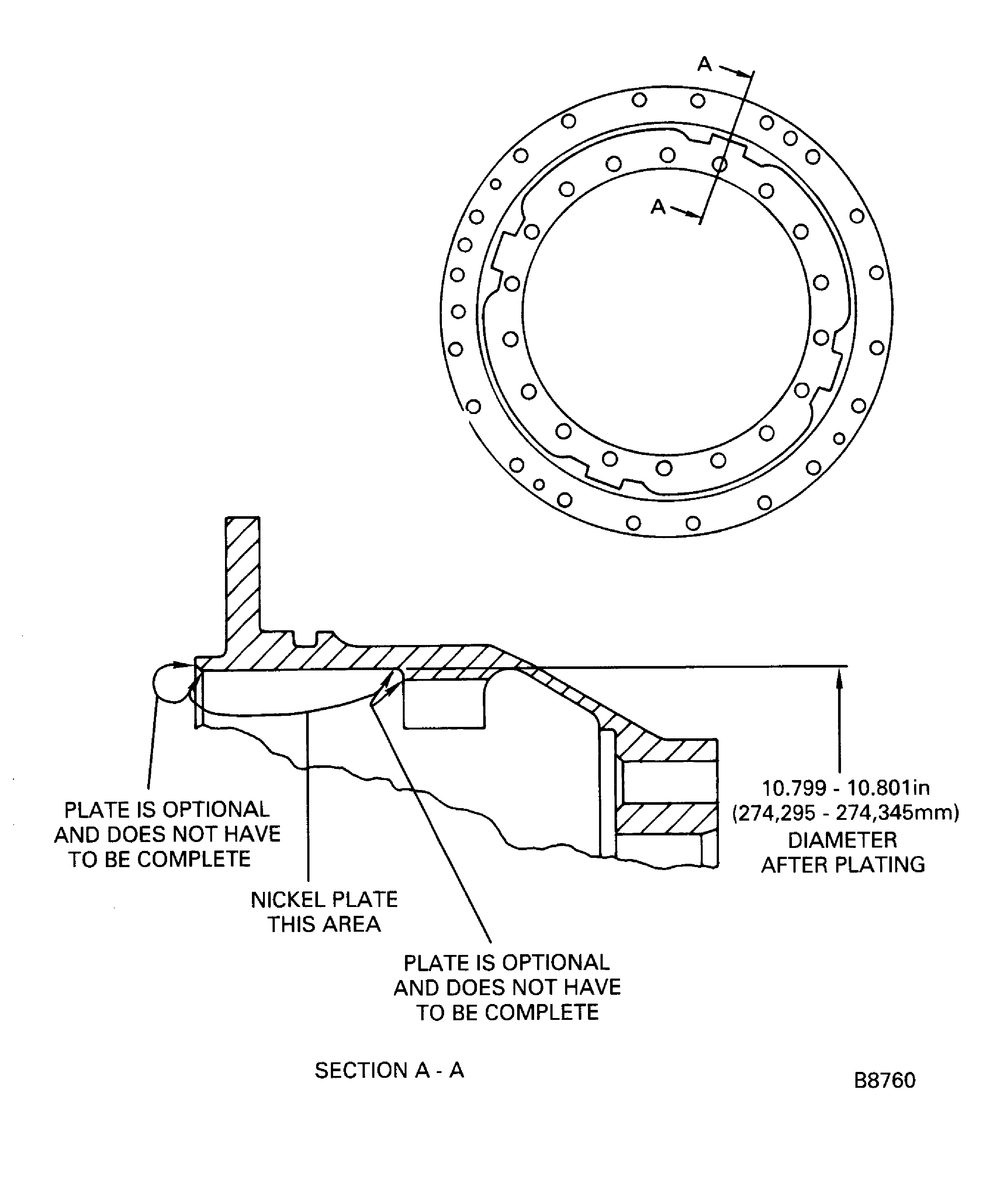 No. 3 bearing seal support assembly nickel plate repair