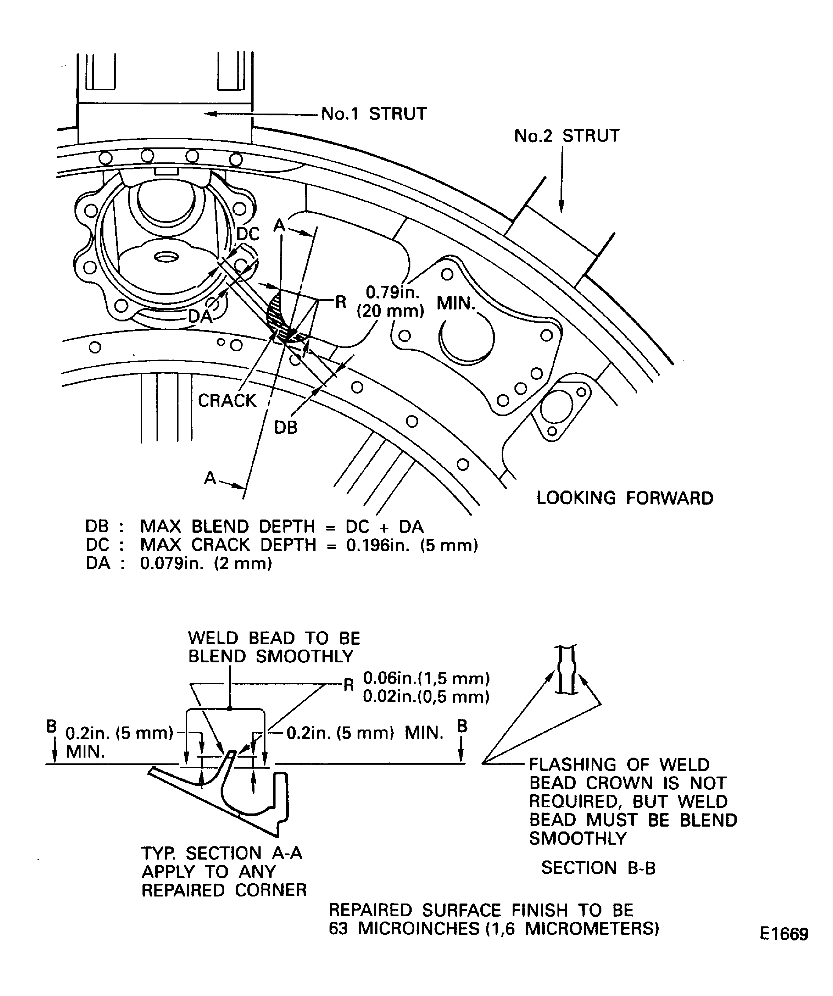 Fan frame rear wall window - scalloping limits