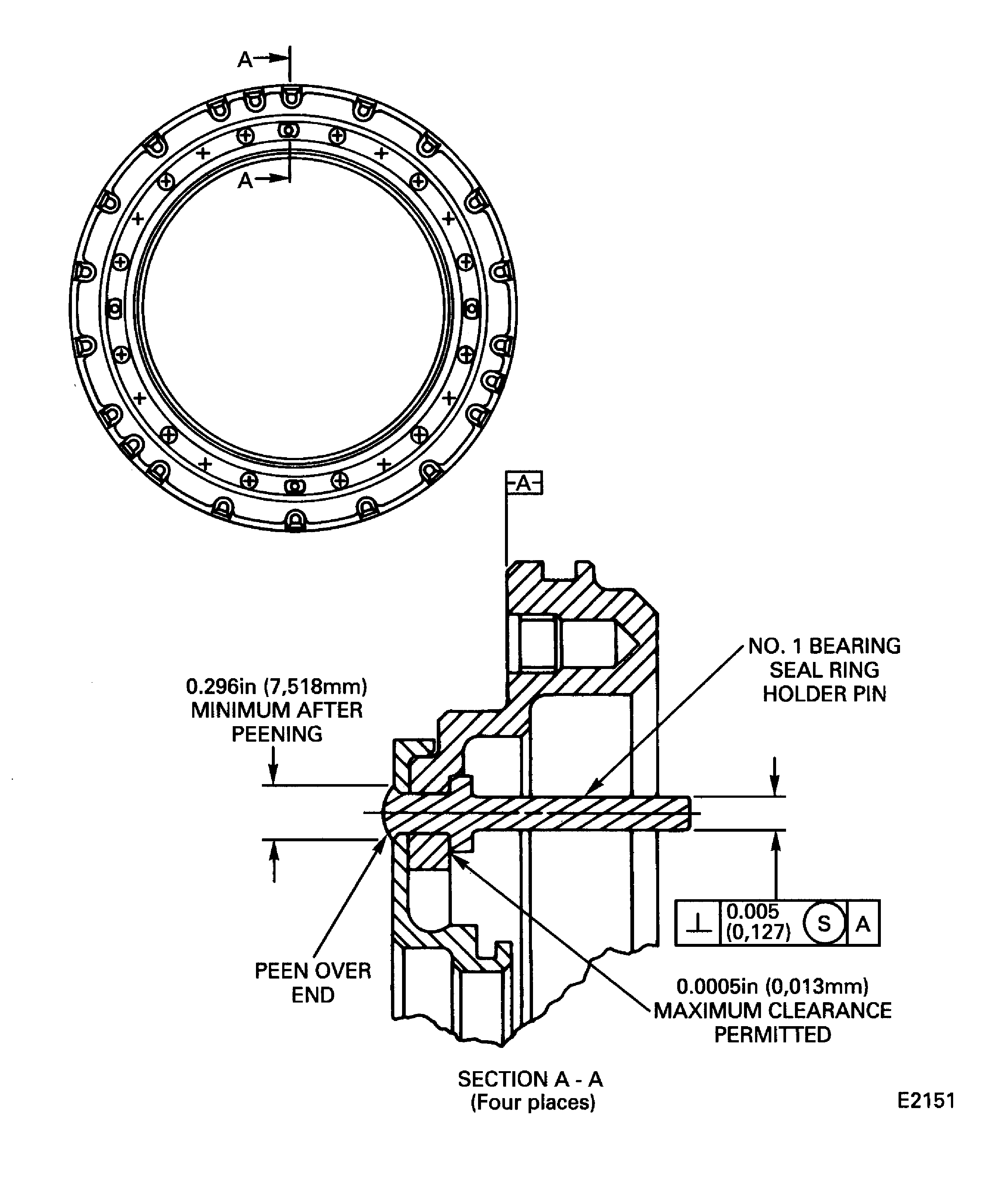 No. 1 bearing seal ring holder assembly pin replacement