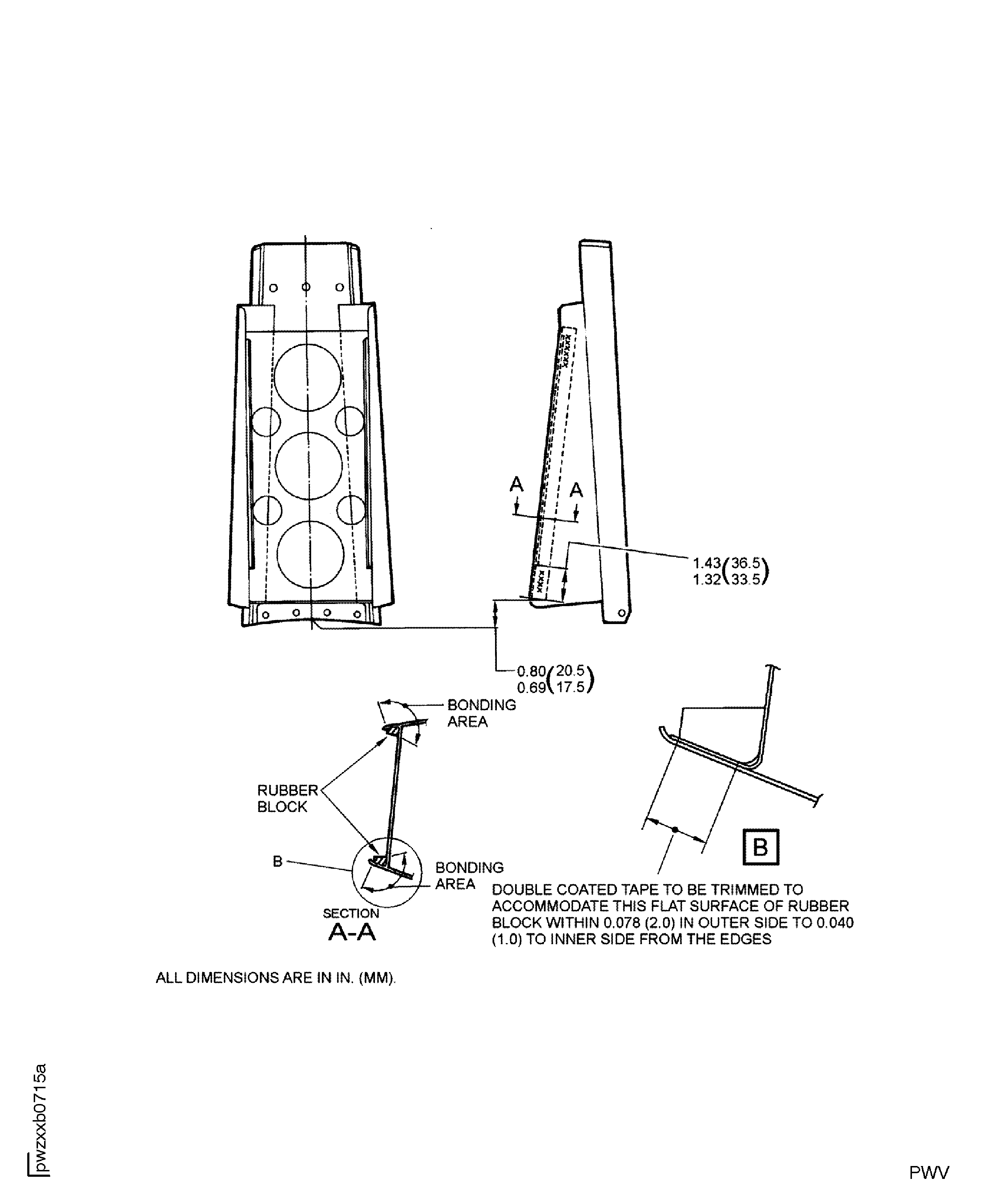 Replace the Rubber Block of the No. 1 Strut Fairing Panel