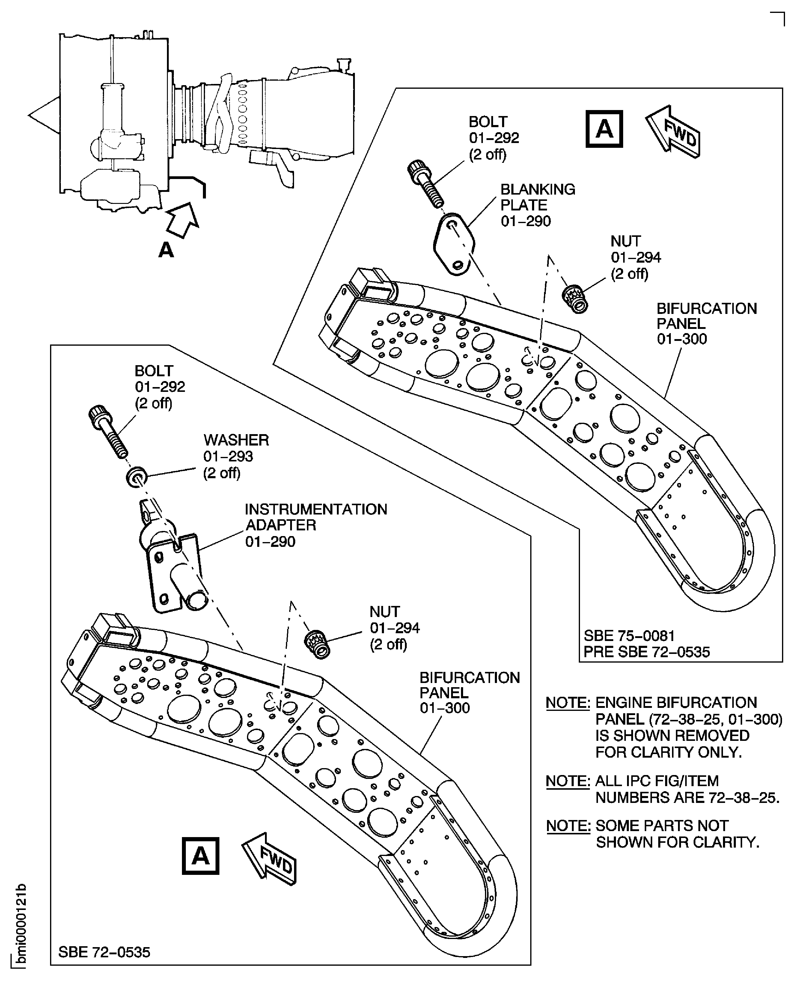SBE 75-0081 and SBE 72-0535: Assemble the Bifurcation Panel