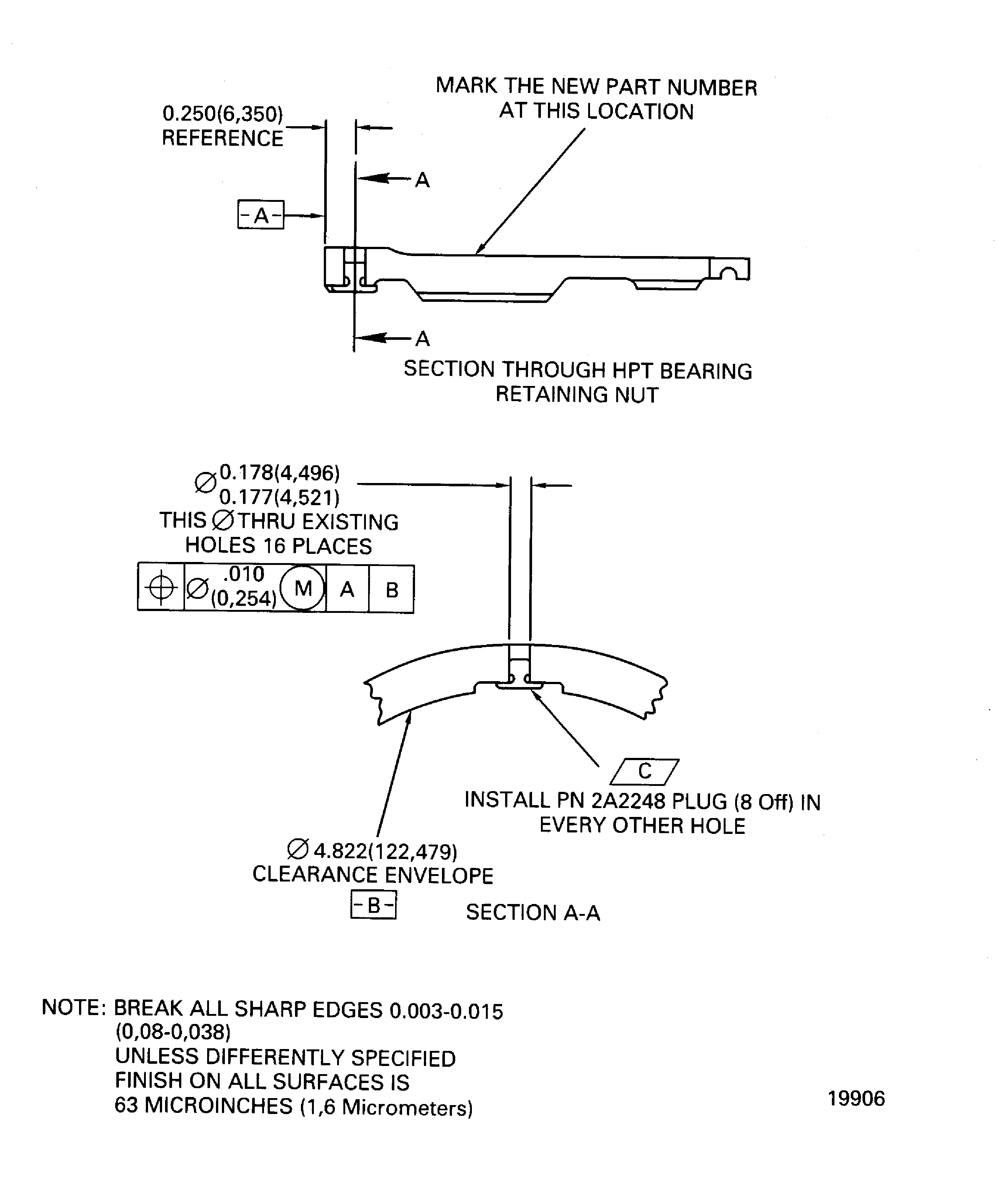 Modification of the HPT bearing retaining nut