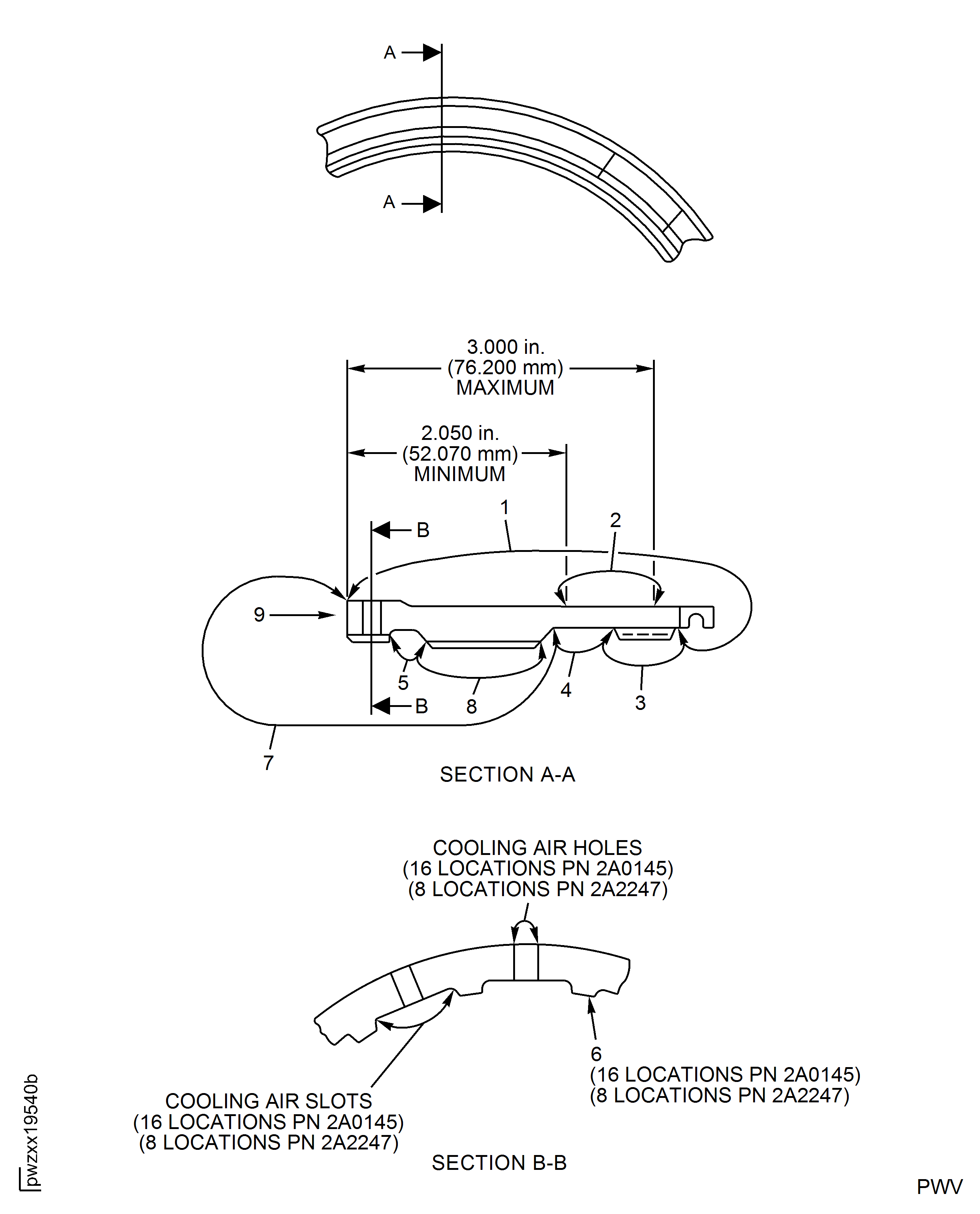 Bearing retaining nut (PN 2A0145 and 2A2247) hand stoning