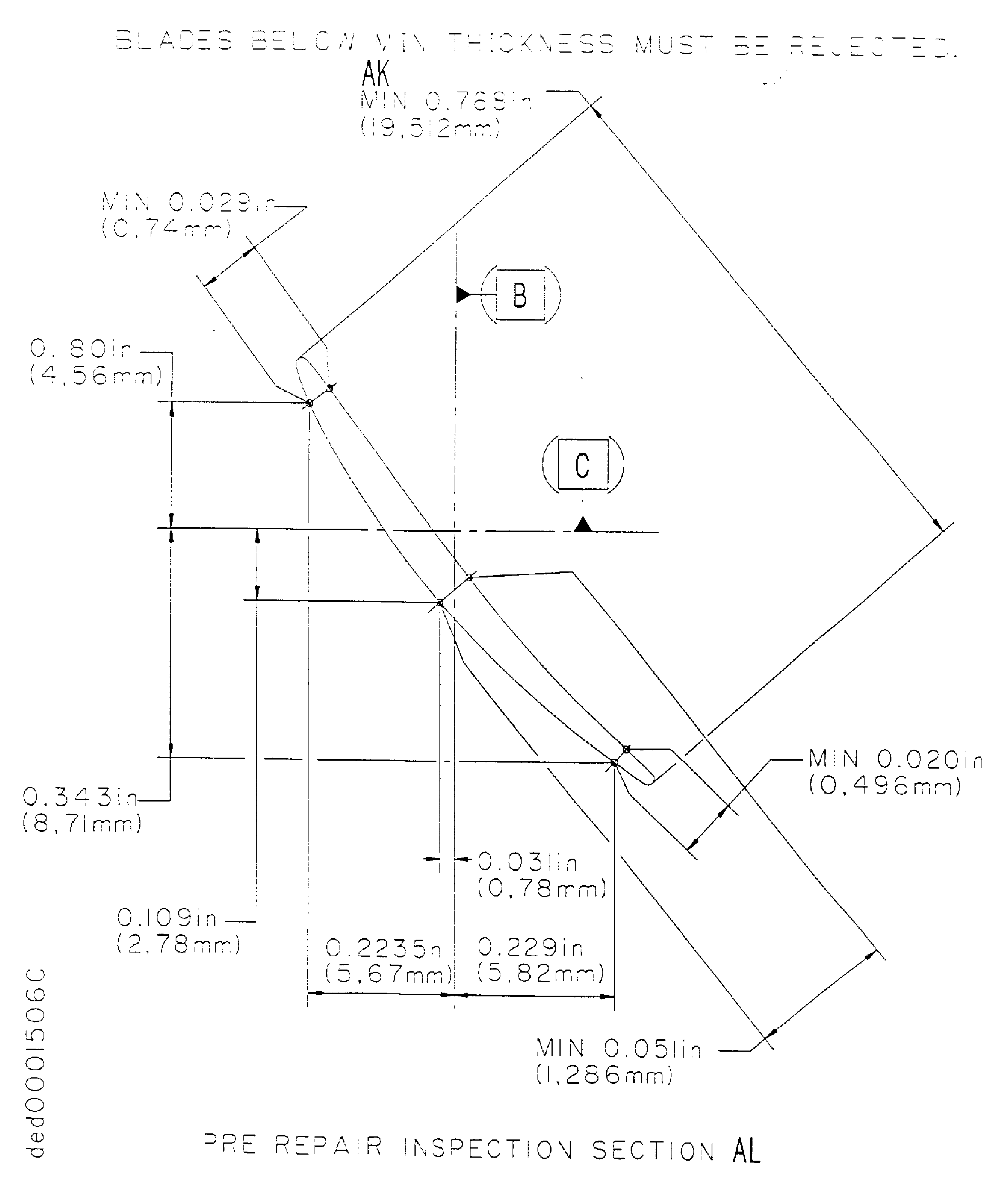 Repair details and dimensions Assembly A