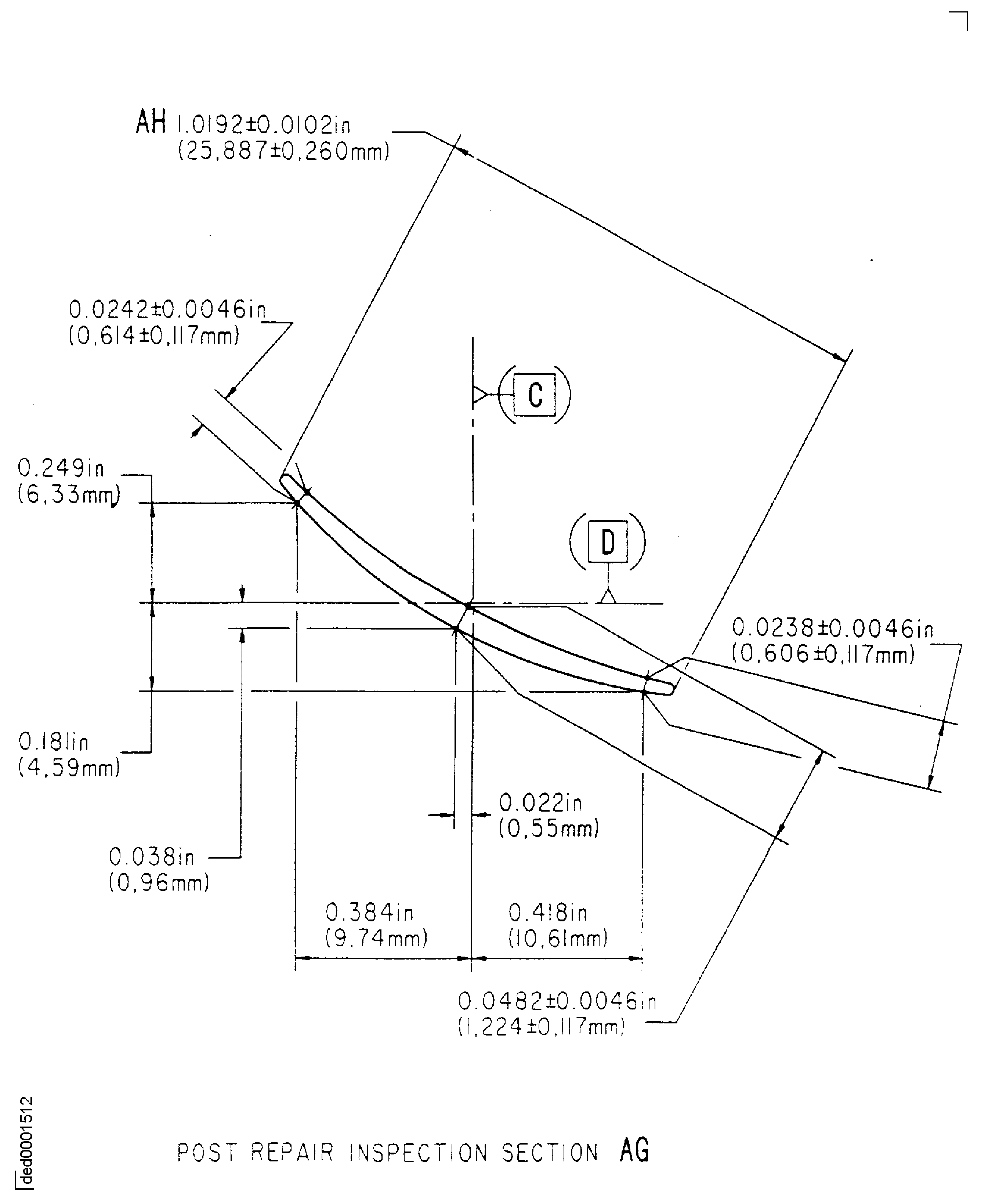 Repair details and dimensions