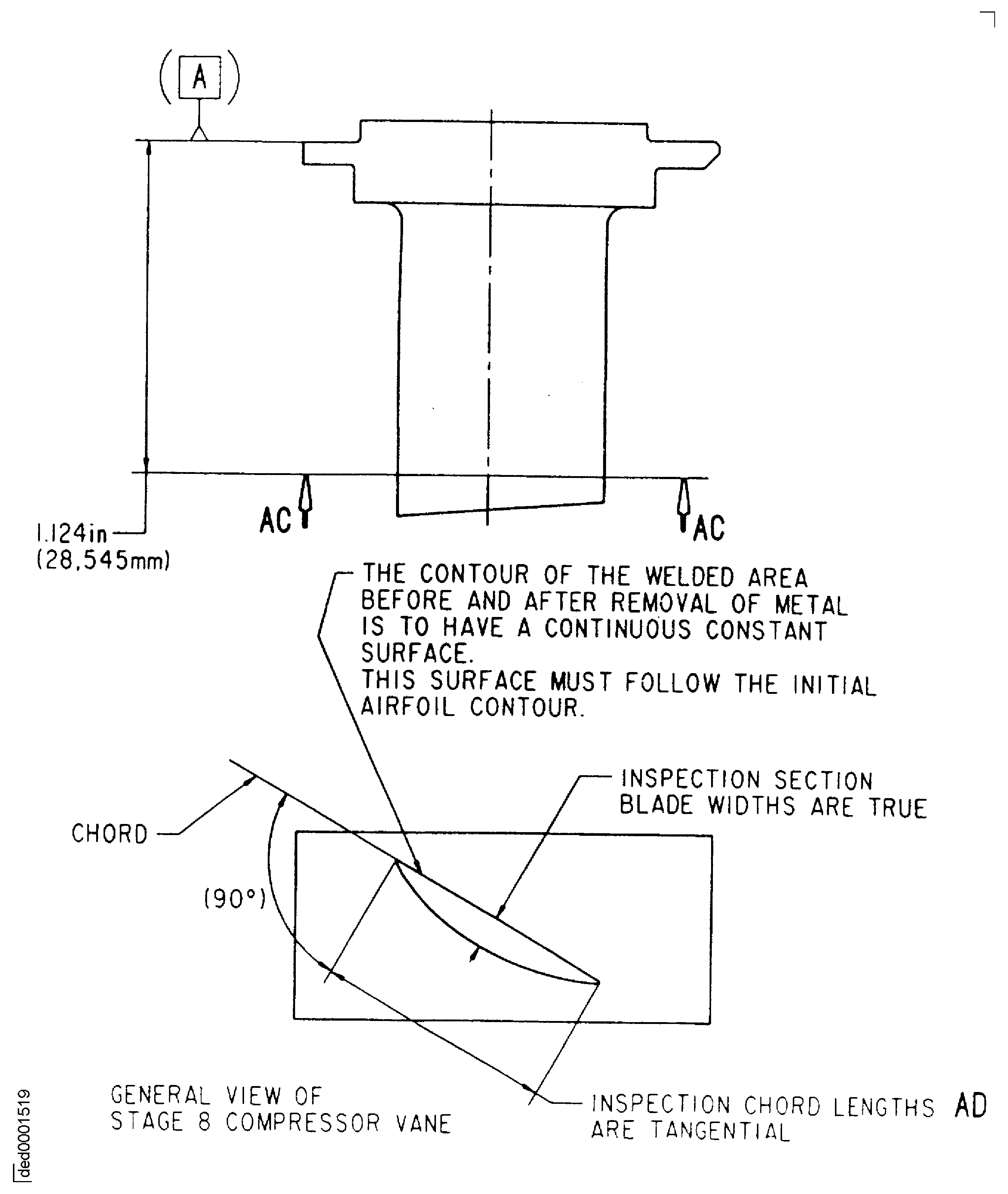 Repair details and dimensions - Assembly A