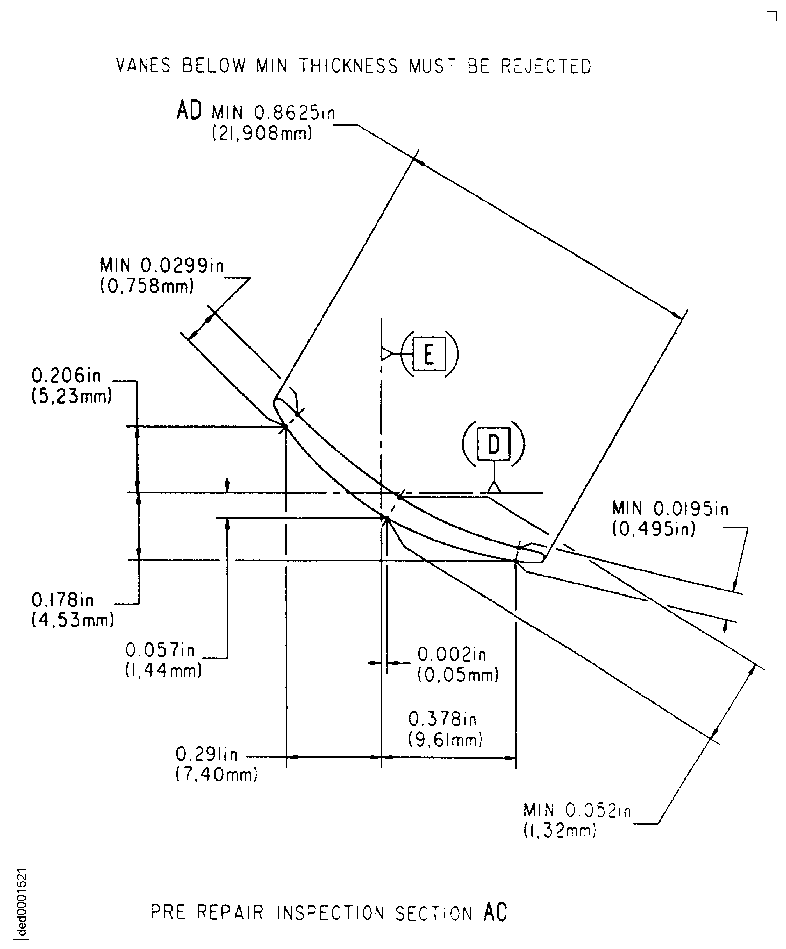 Repair details and dimensions - Assembly A
