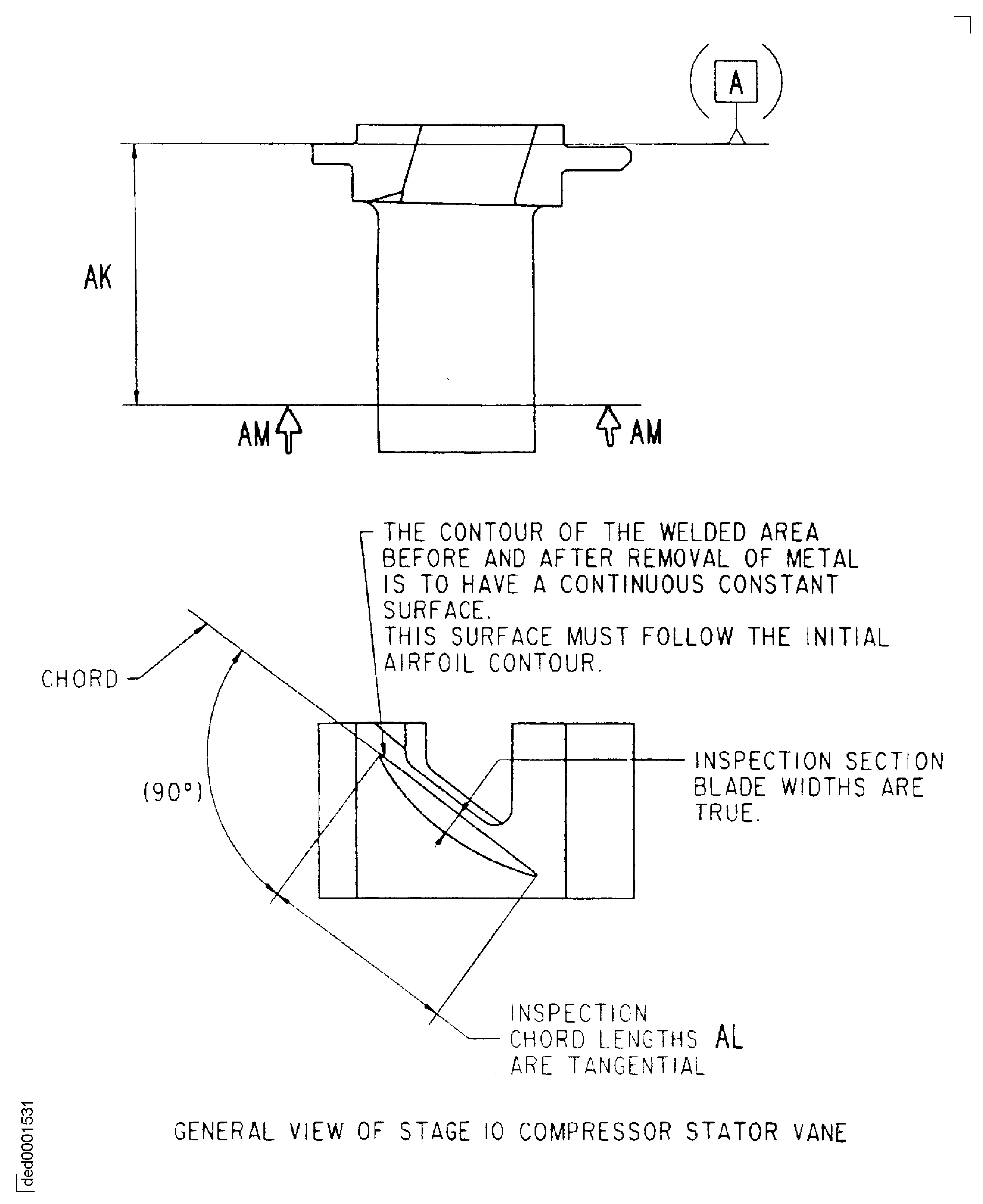 Repair details and dimensions - Assembly A