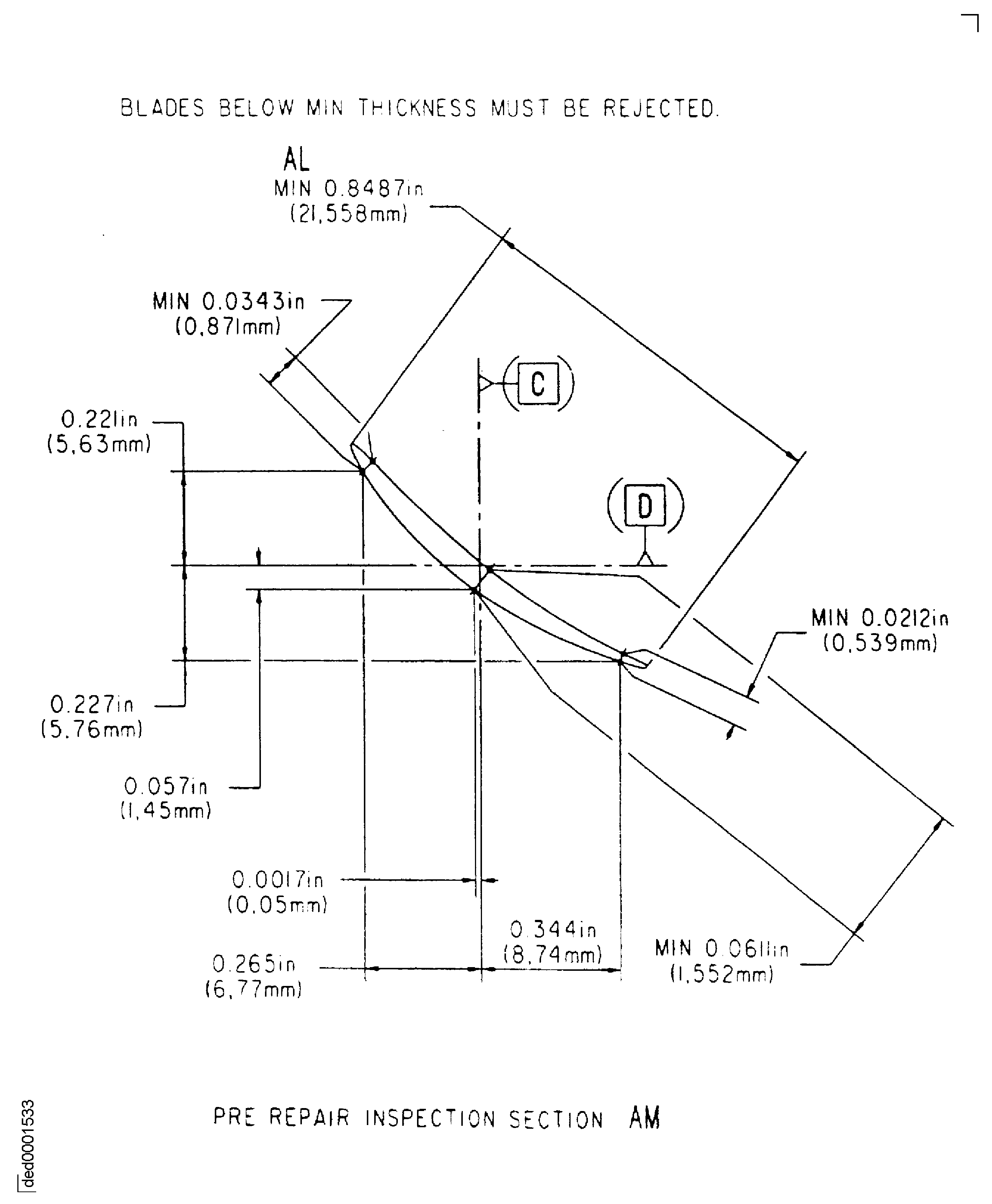 Repair details and dimensions - Assembly A