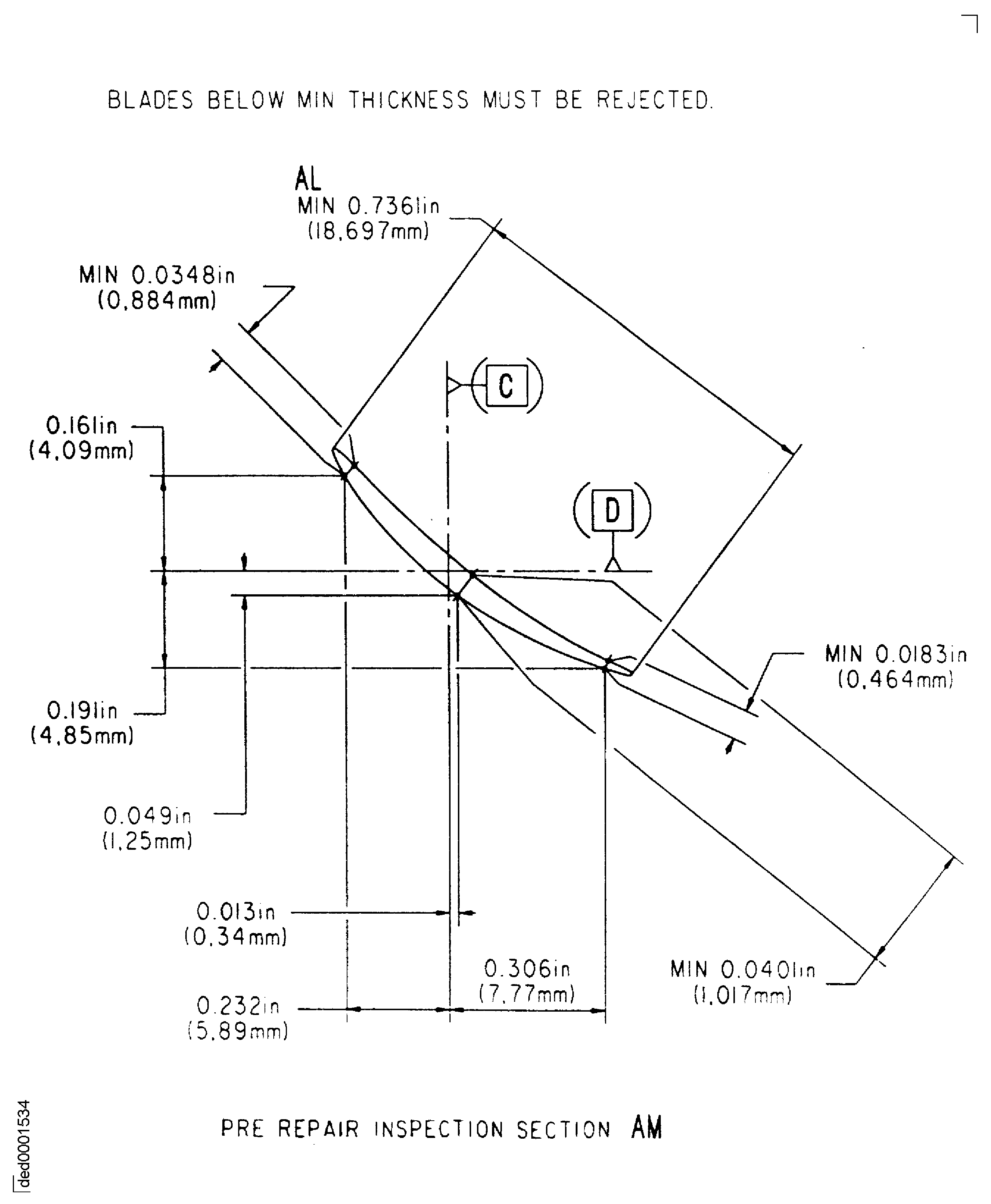 Repair details and dimensions - Assembly B