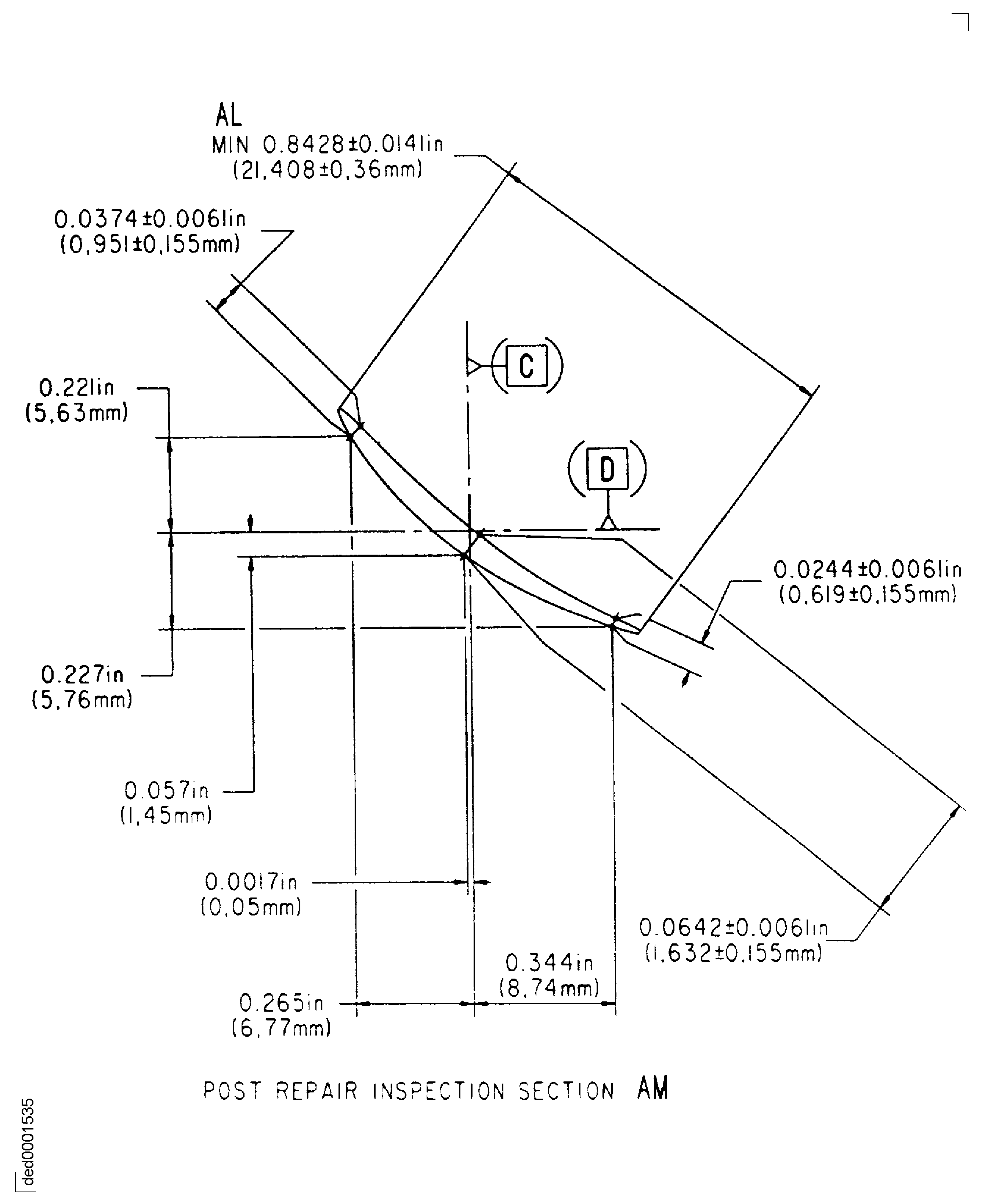 Repair details and dimensions - Assembly A