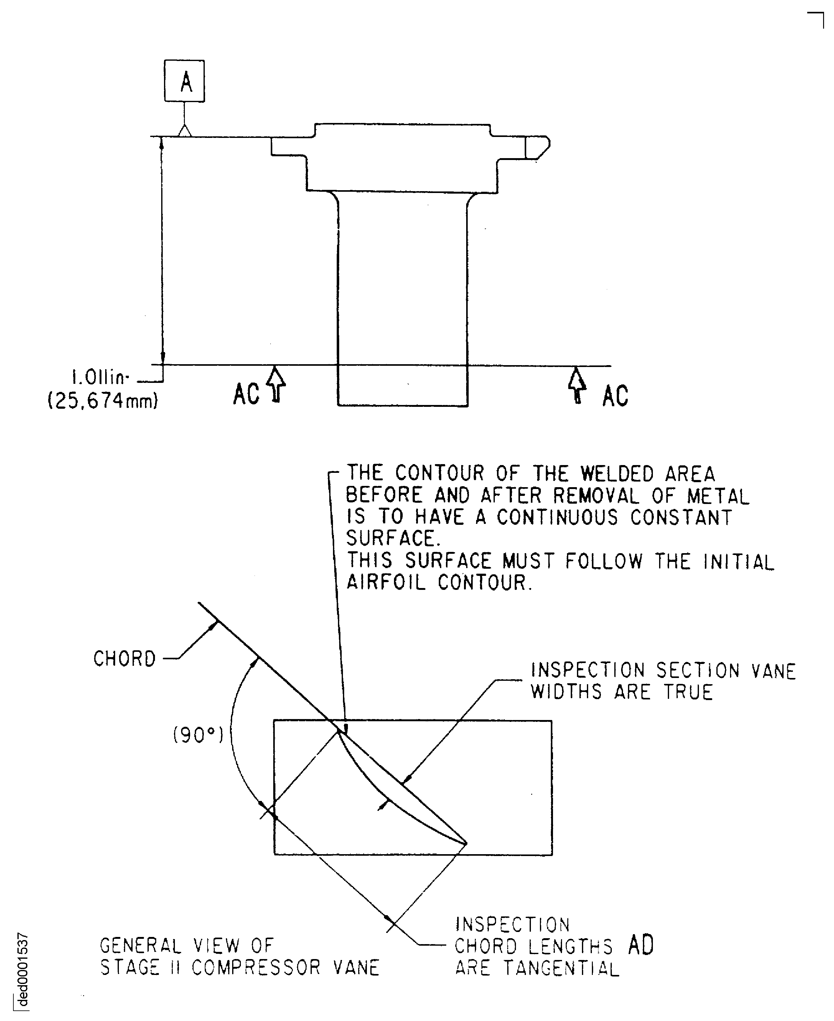Repair details and dimensions - Assembly A