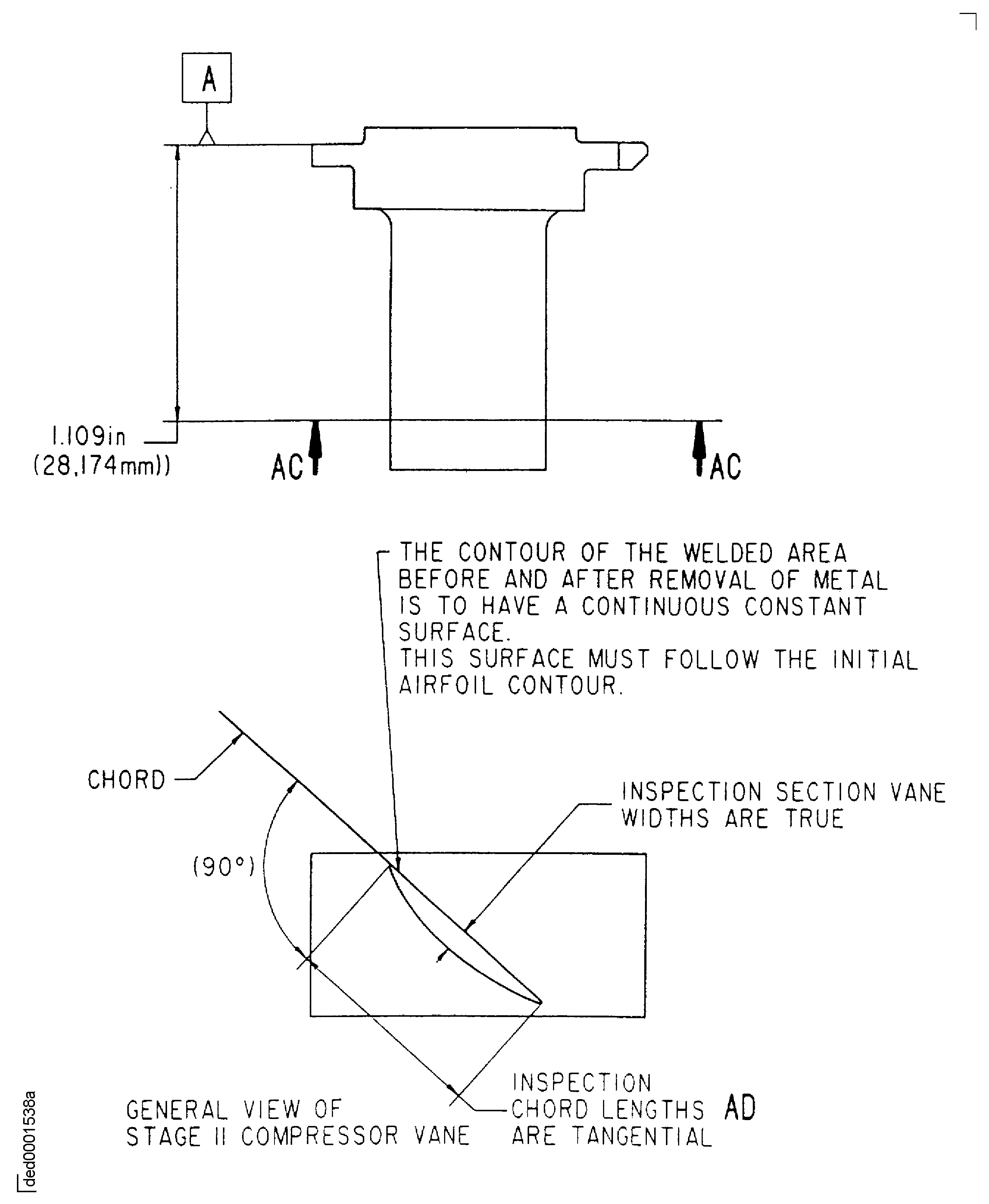 Repair details and dimensions - Assembly B