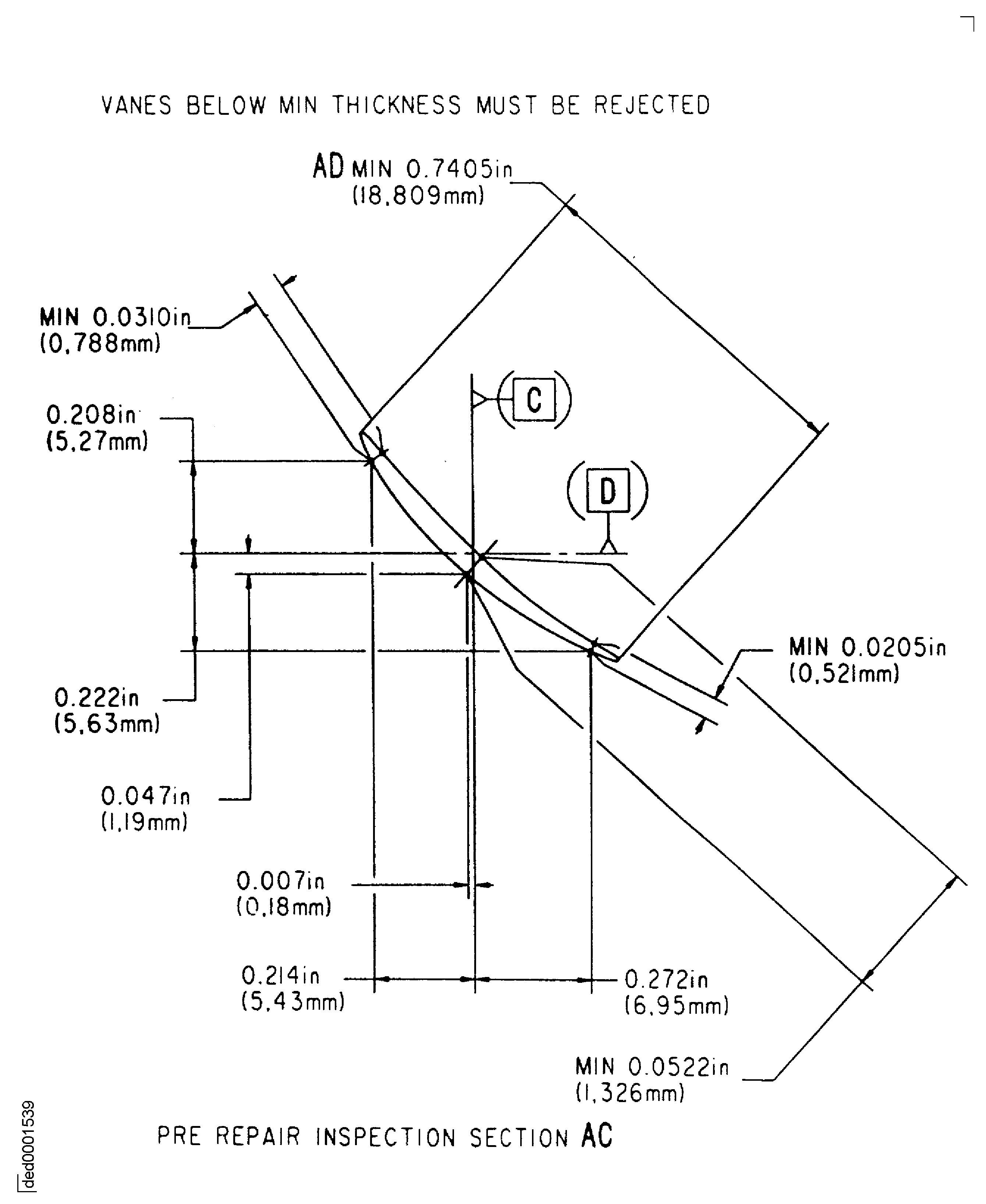 Repair details and dimensions - Assembly A