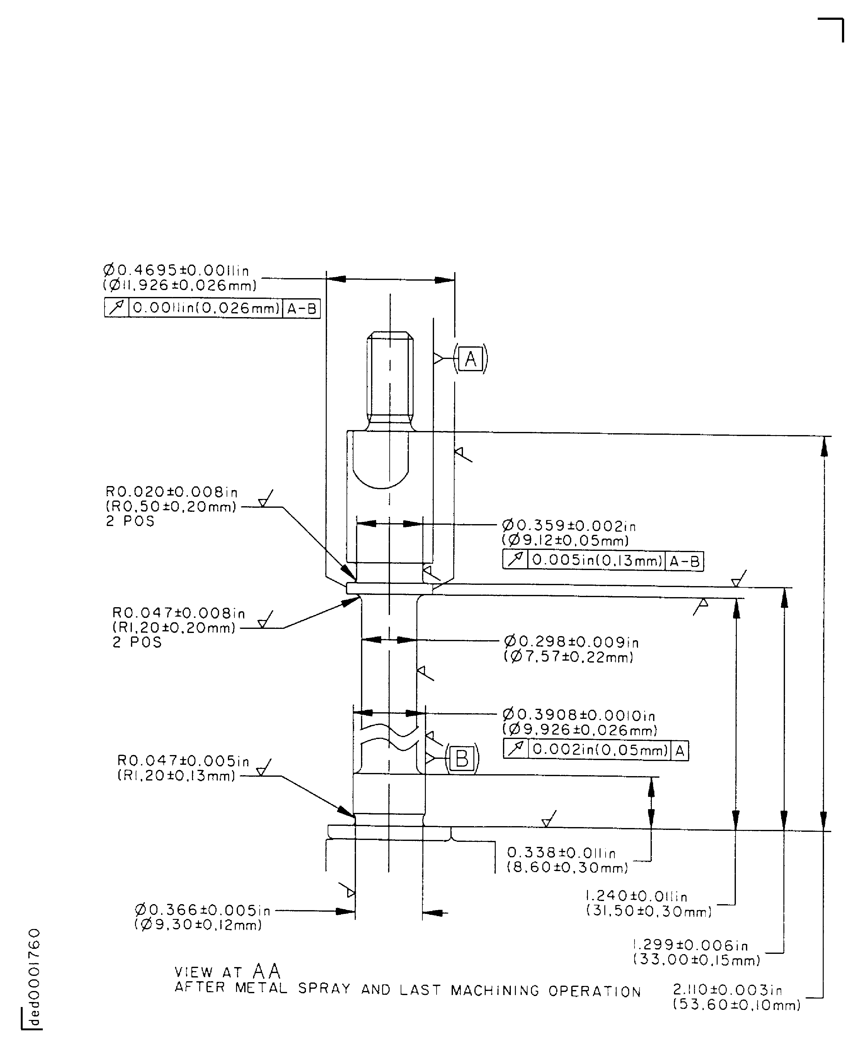Repair details and dimensions - Assembly A