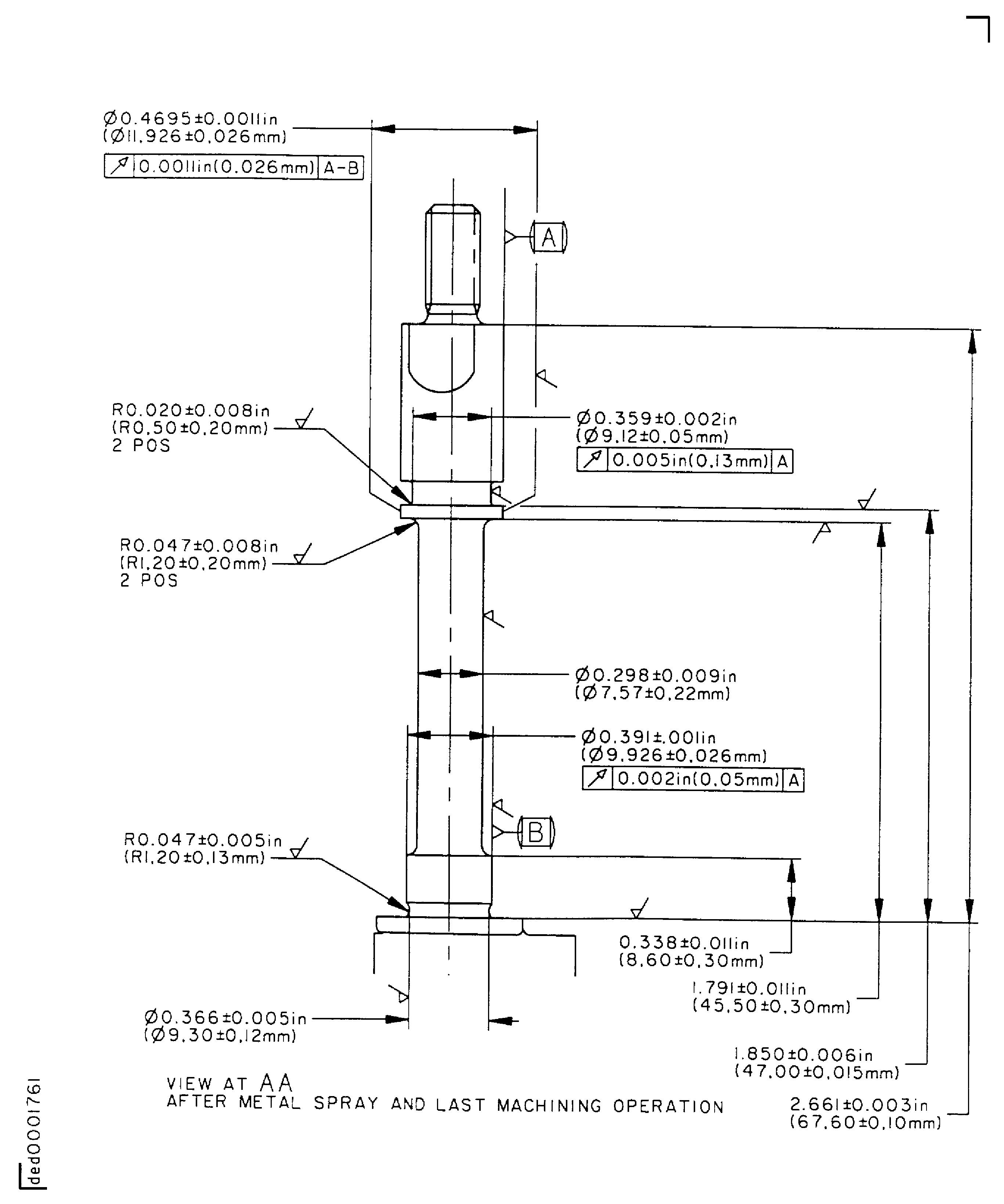 Repair details and dimensions - Assembly B