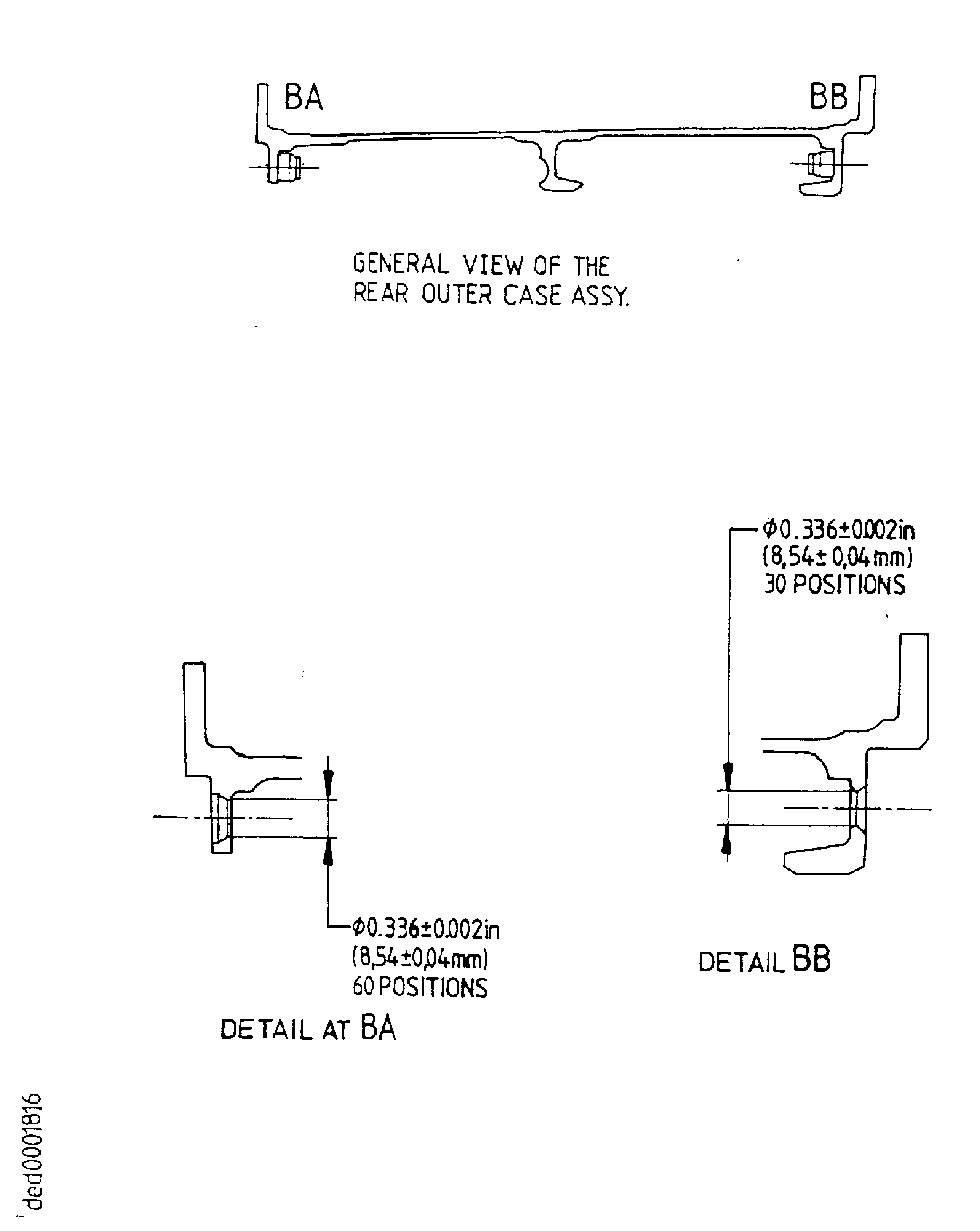Repair details and dimensions - Assembly B