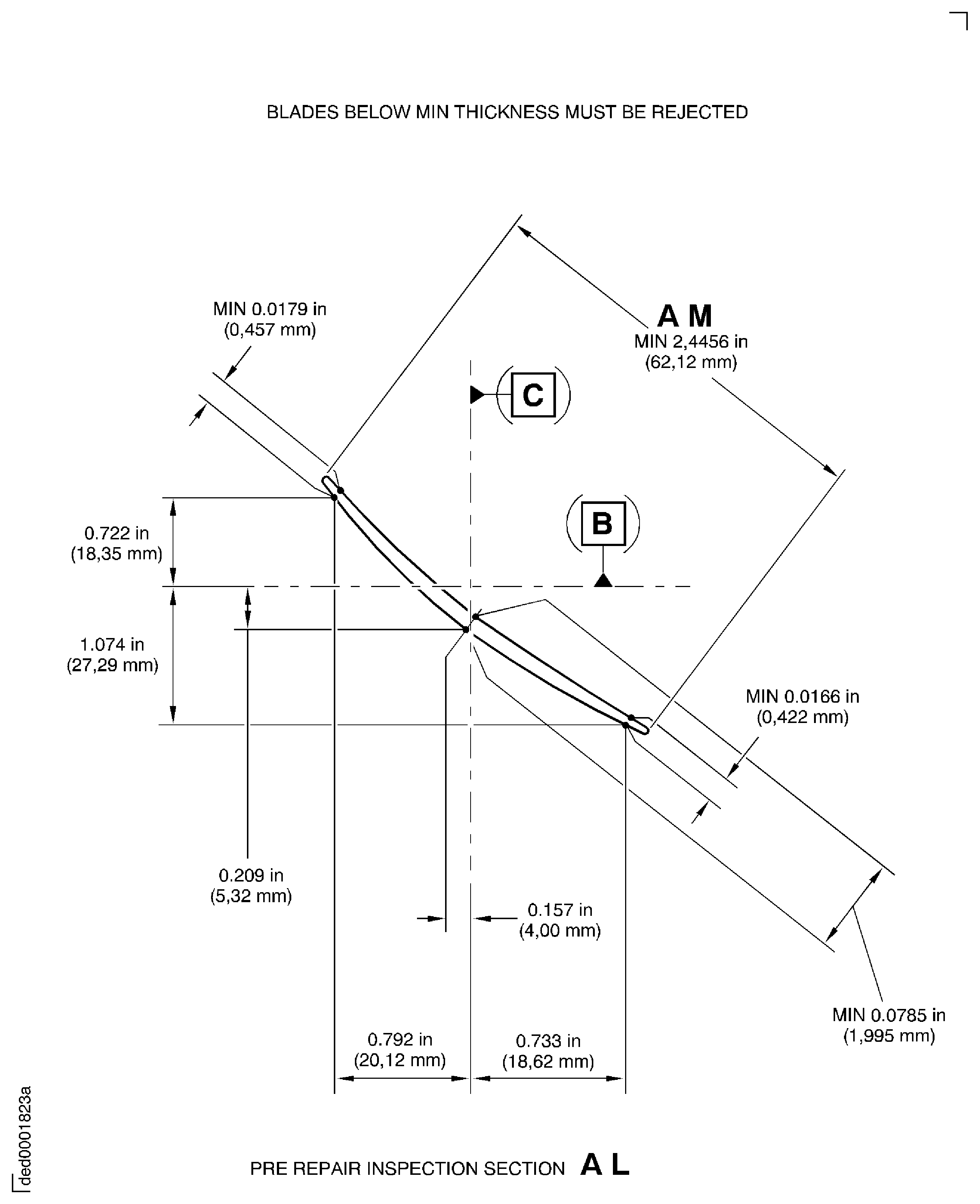 Repair details and dimensions - Assembly C