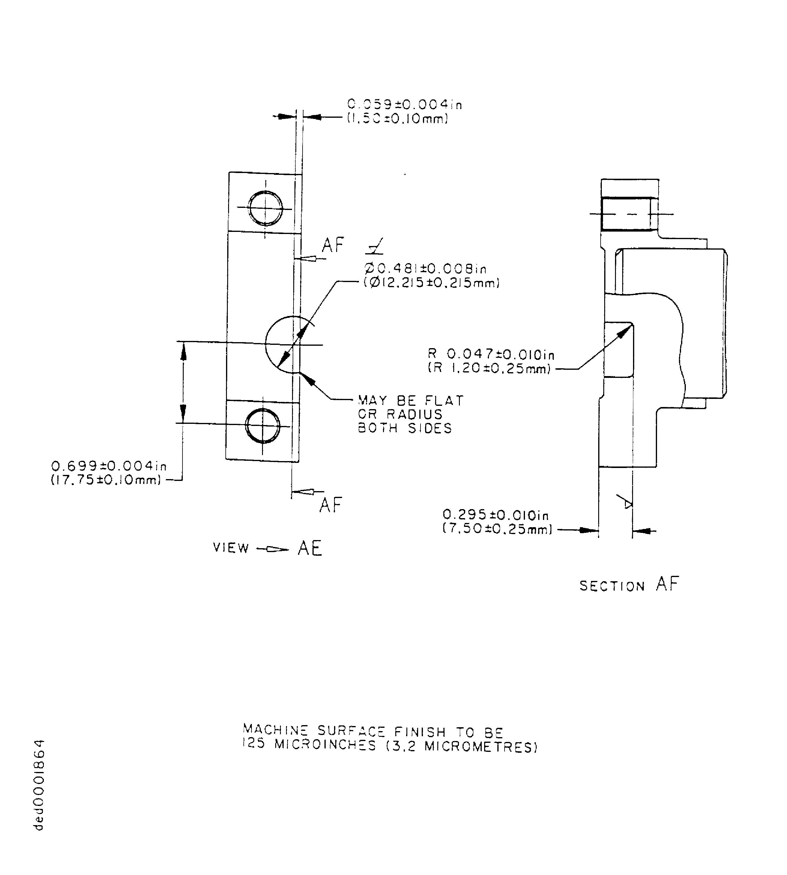 Repair details and dimensions - Assembly C