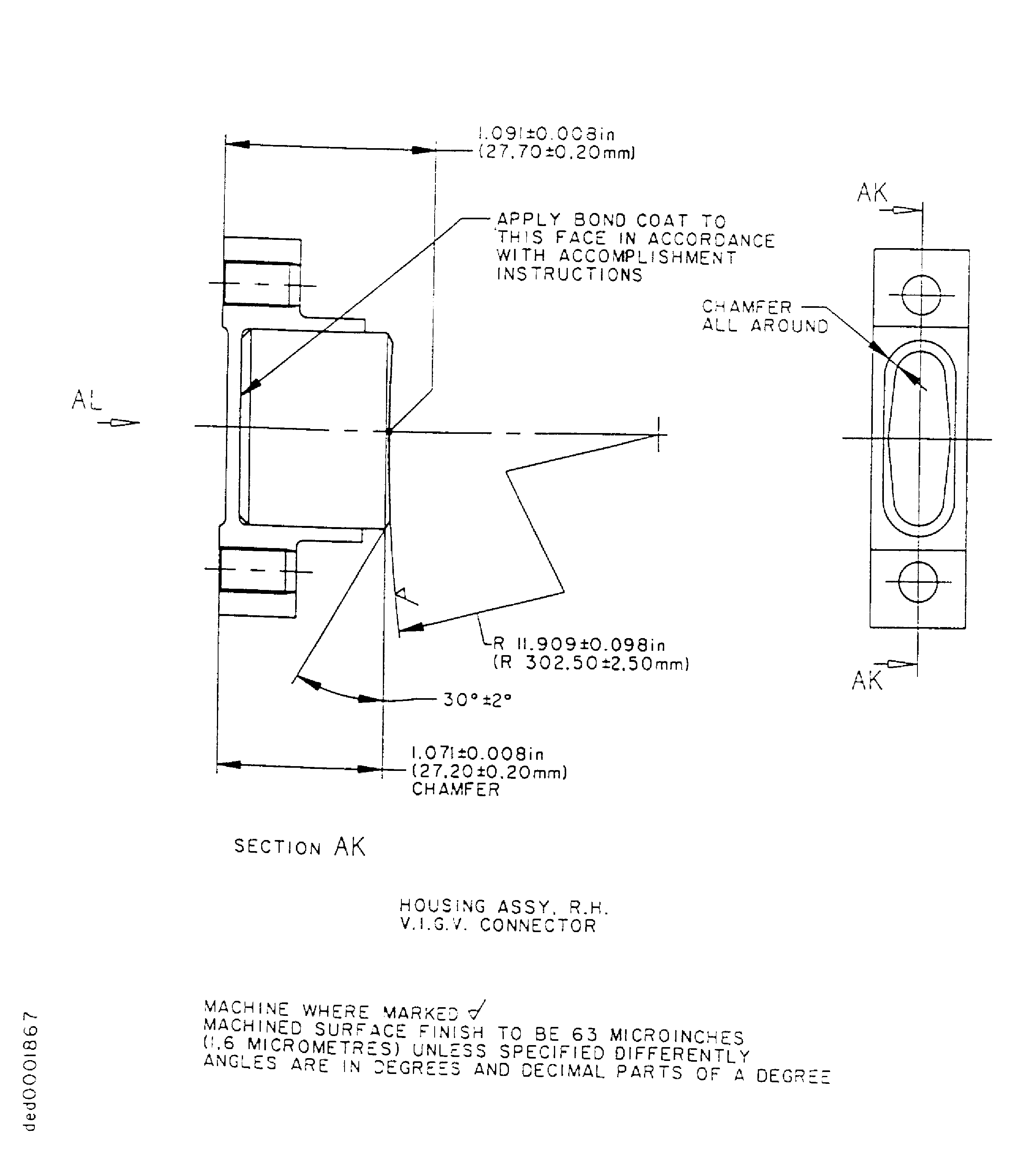 Repair details and dimensions - Assembly E