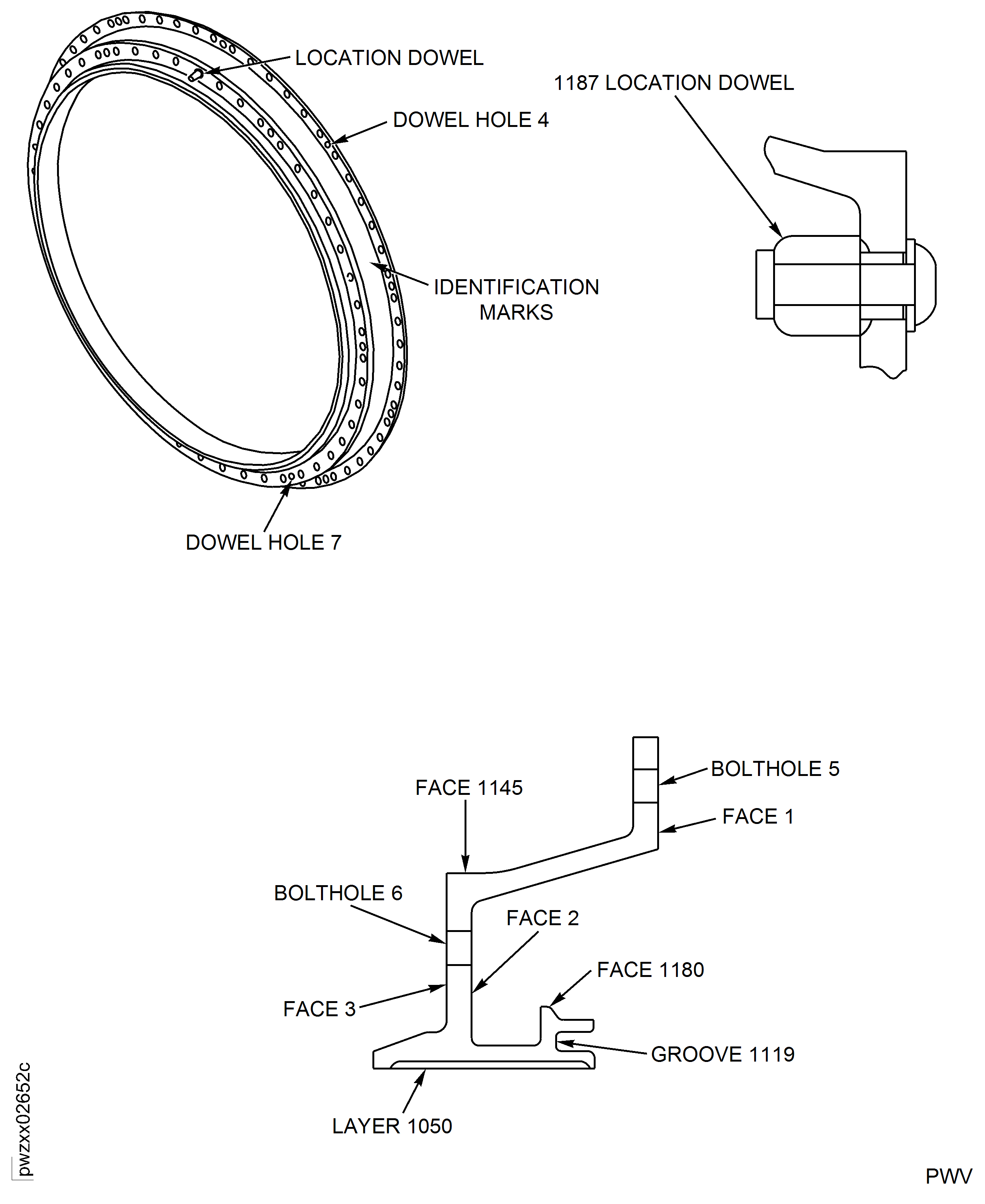 Stage 7 Cone And Rotor Path Assembly - Inspection Locations